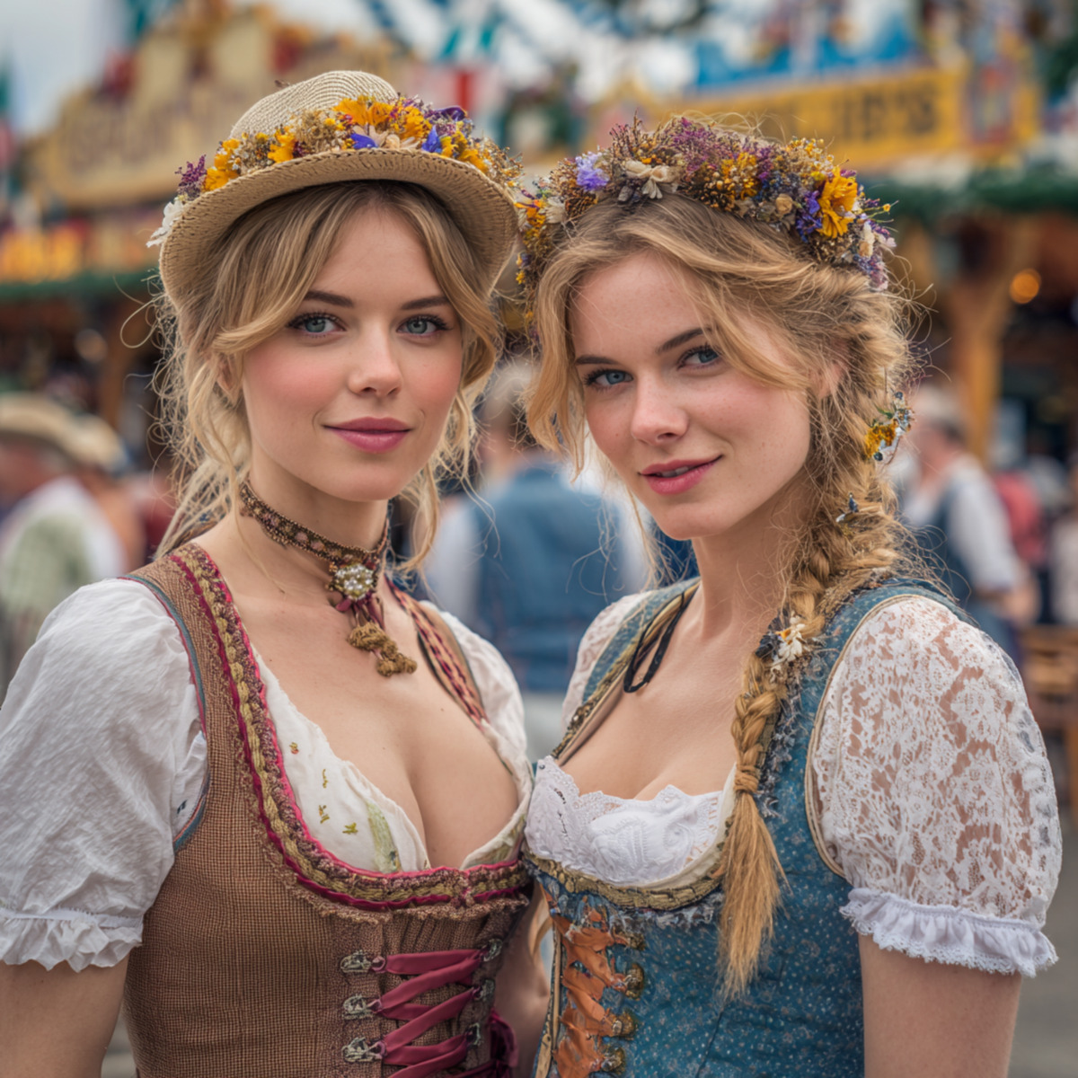 Trockenblumen-Deko im Oktoberfest-Stil mit natürlichen Wiesnblüten