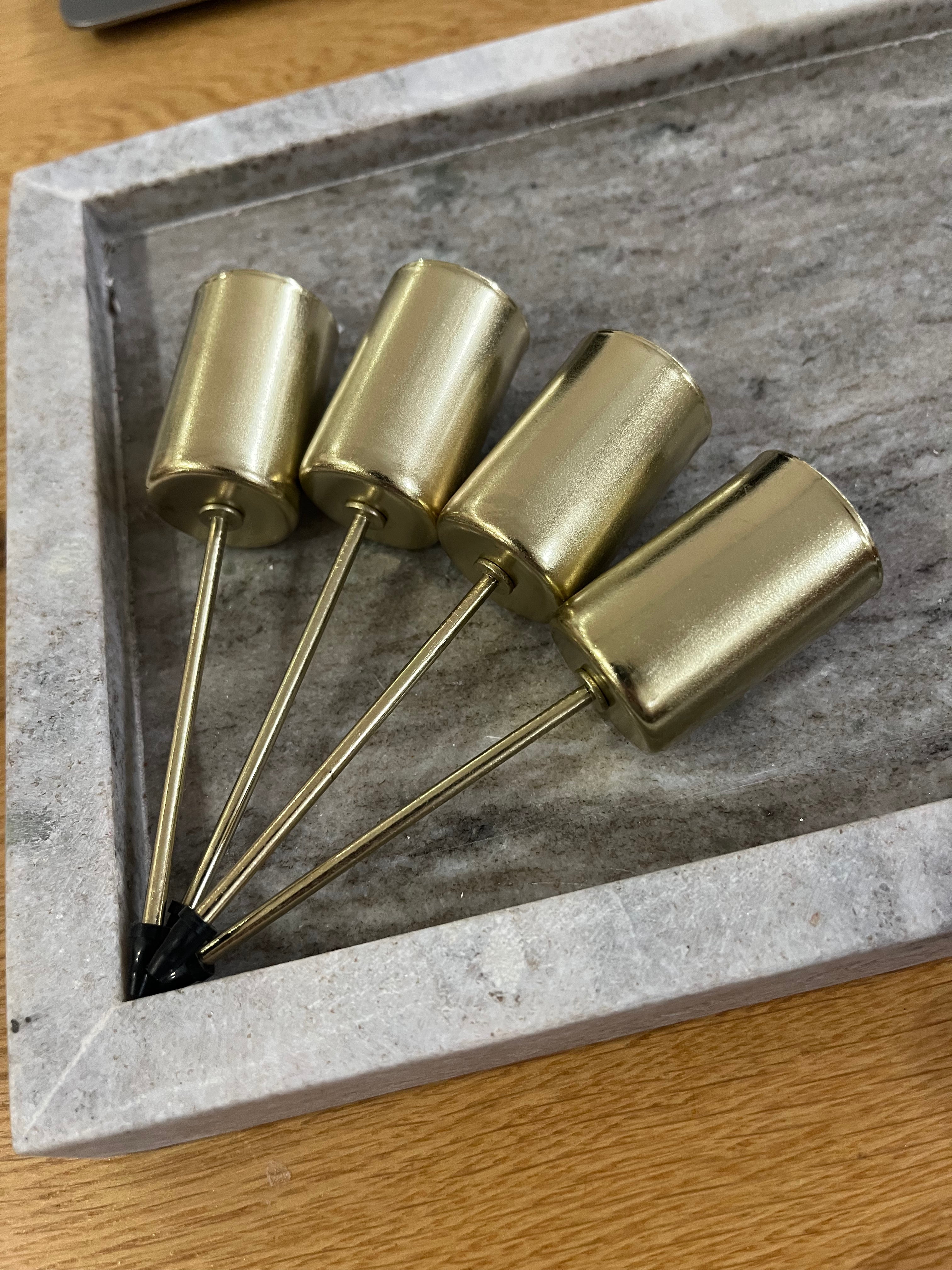 Kerzenhalter Adventskranz mit Dorn für Stabkerzen 2,4 cm - gold