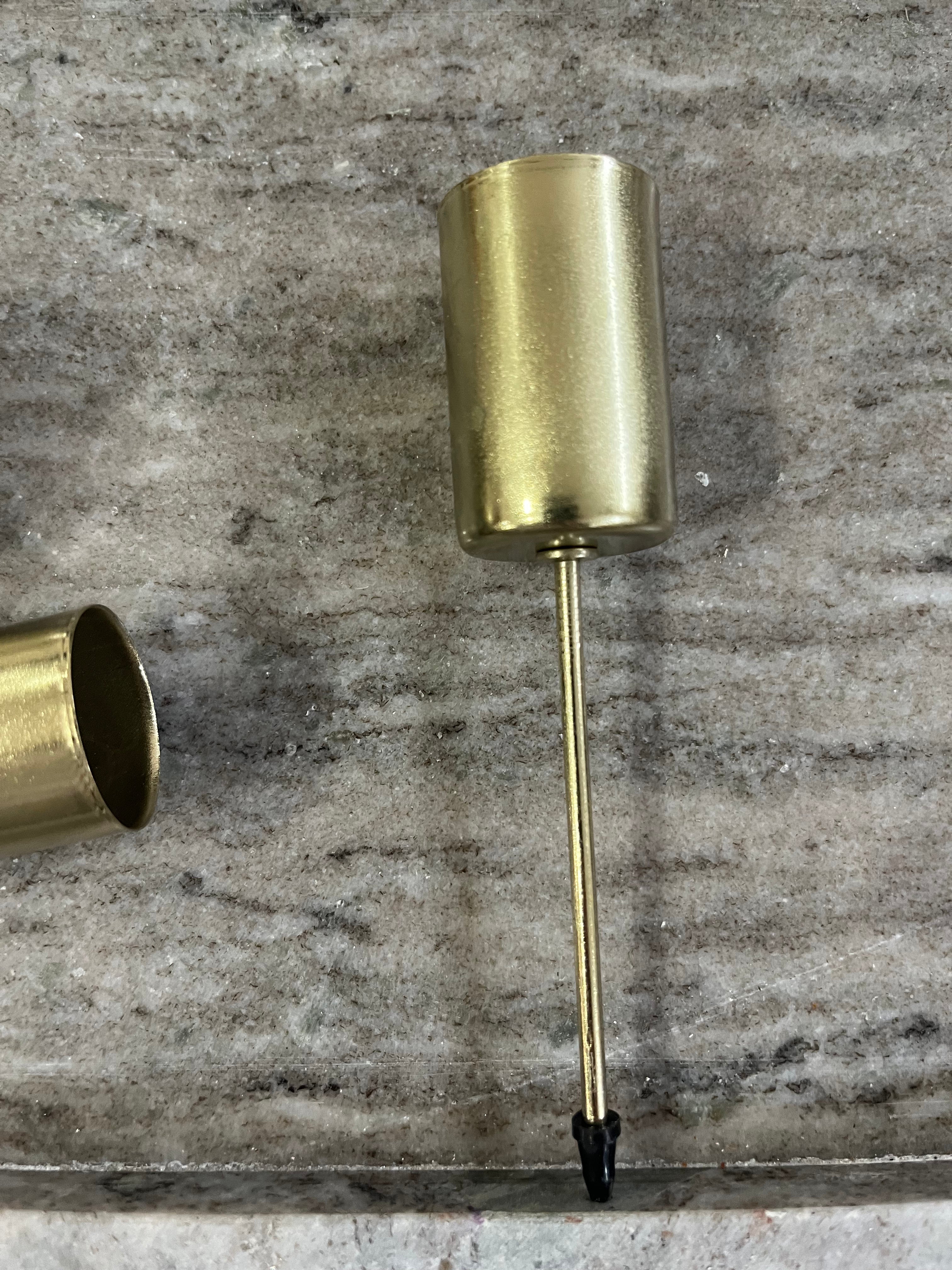 Kerzenhalter Adventskranz mit Dorn für Stabkerzen 2,4 cm - gold