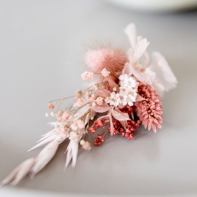Anstecker Trockenblumen in zartem Rosa-Beige |Bräutigam, Trauzeuge