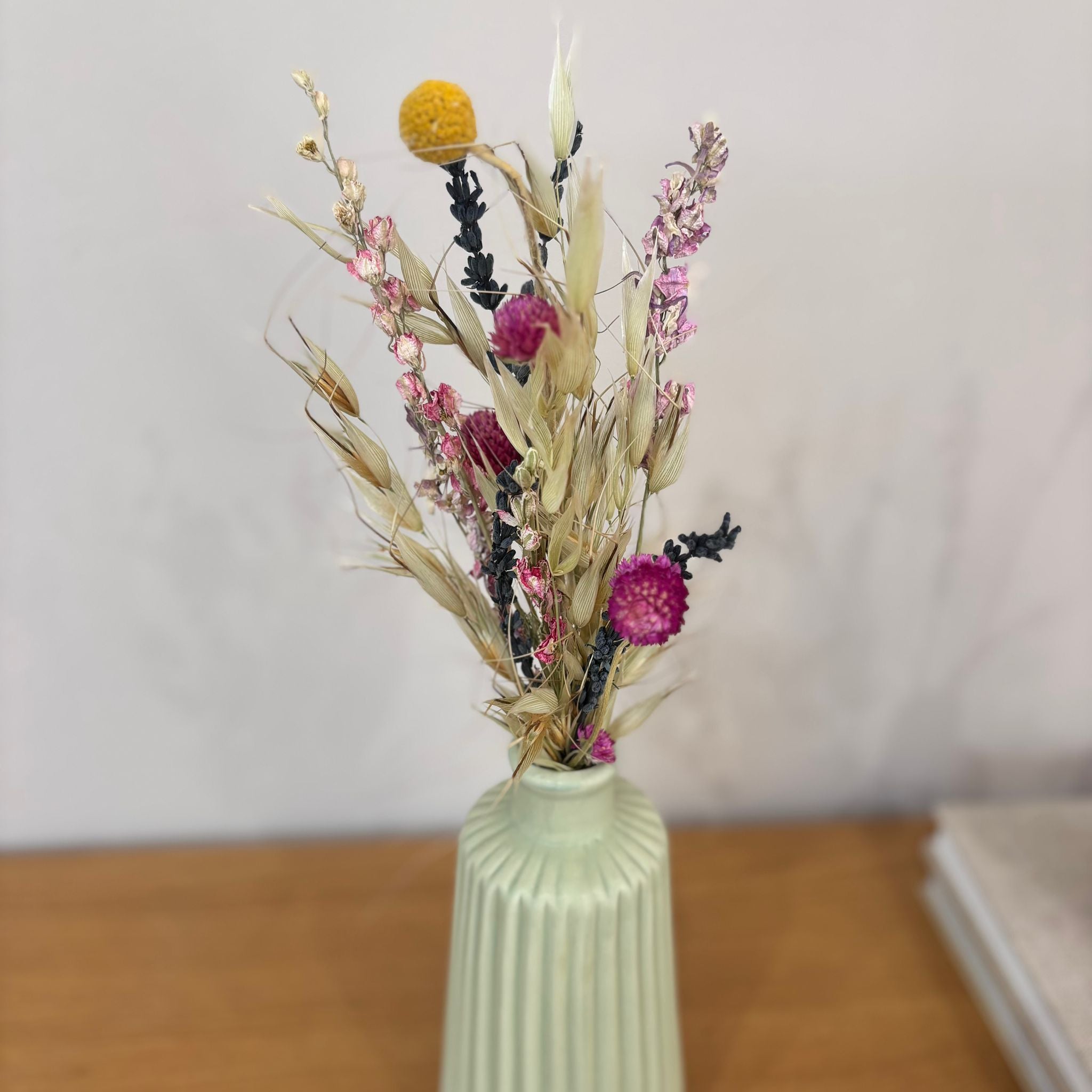 Wiesenglück Mini - Natürlicher Trockenblumenstrauß in beige-rosa
