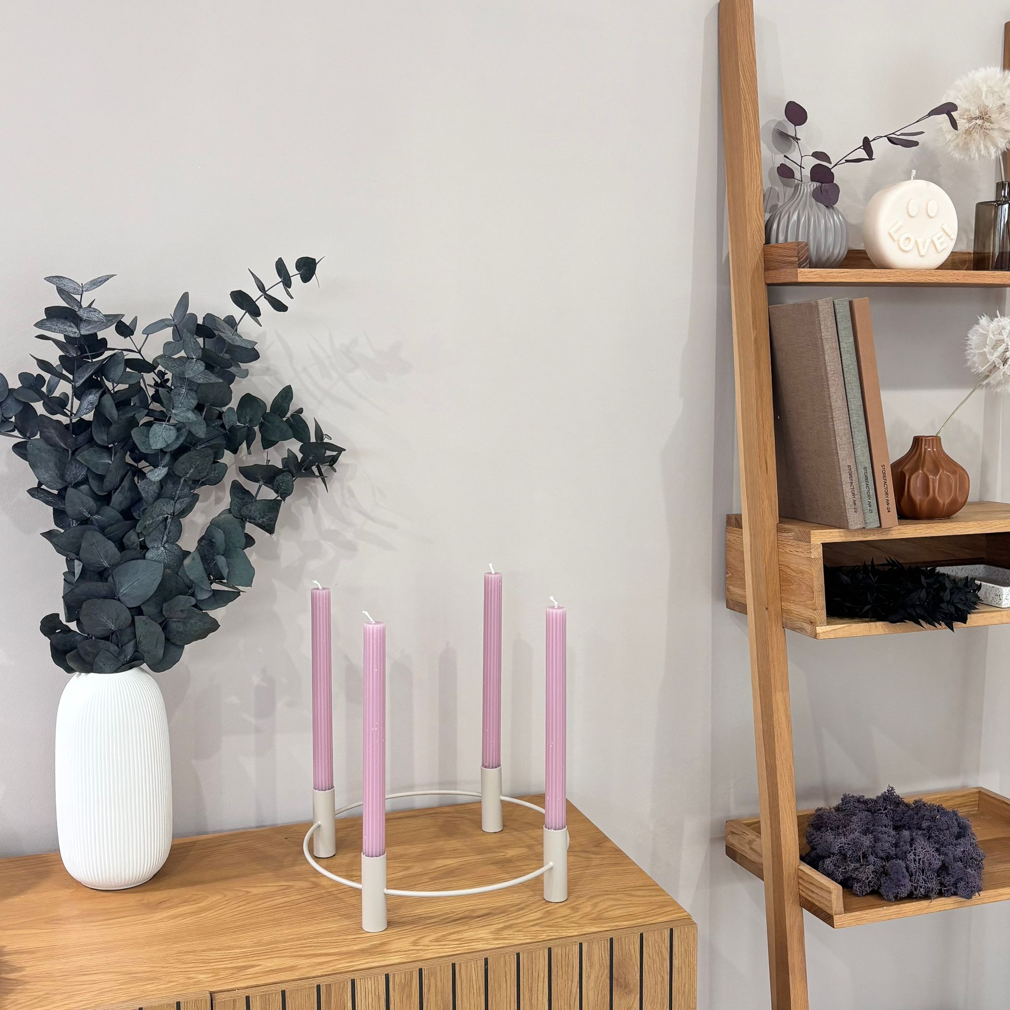 Kerzenkranz für 4 Kerzen - metall beige - Lykke&You GmbH