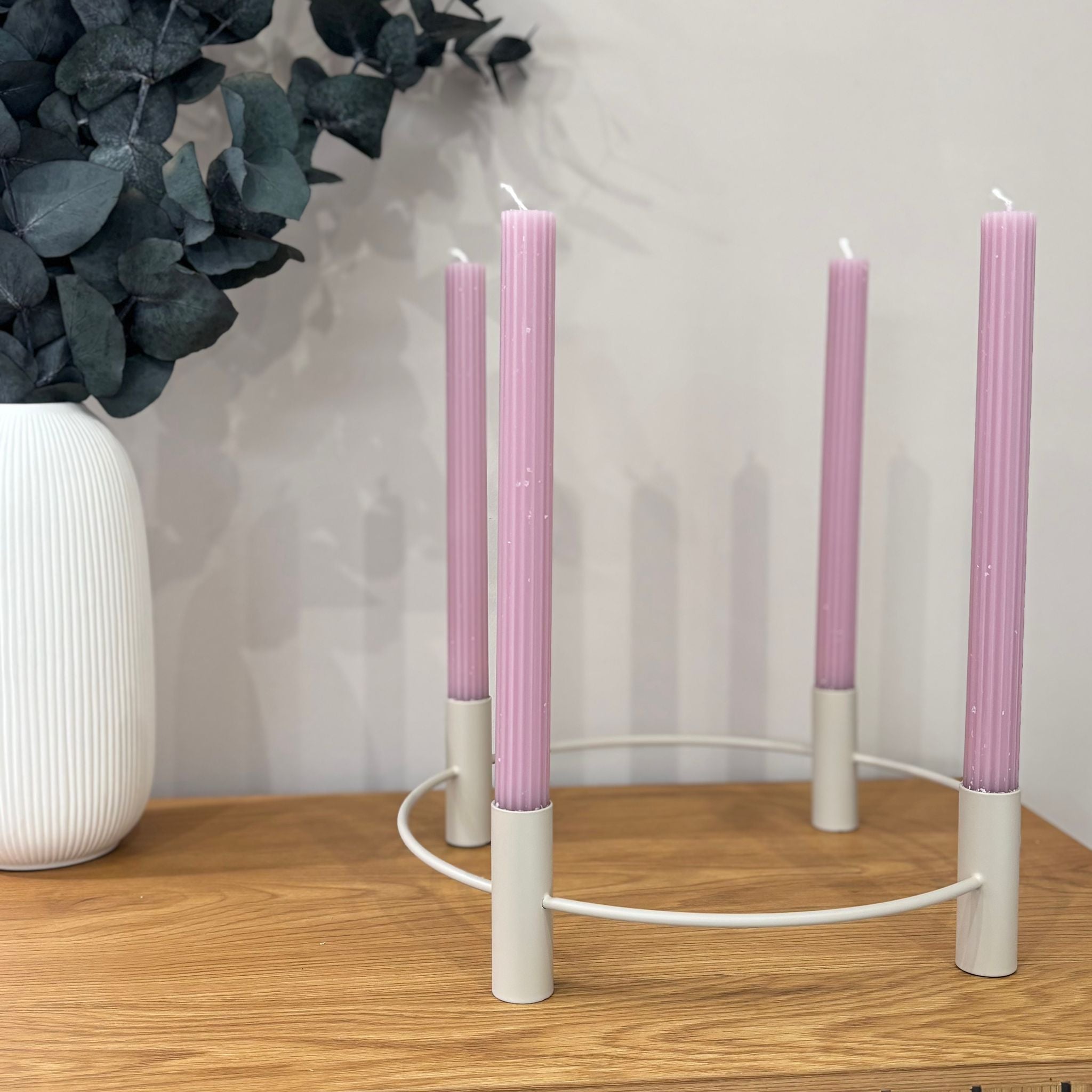 Kerzenkranz für 4 Kerzen - metall beige - Lykke&You GmbH