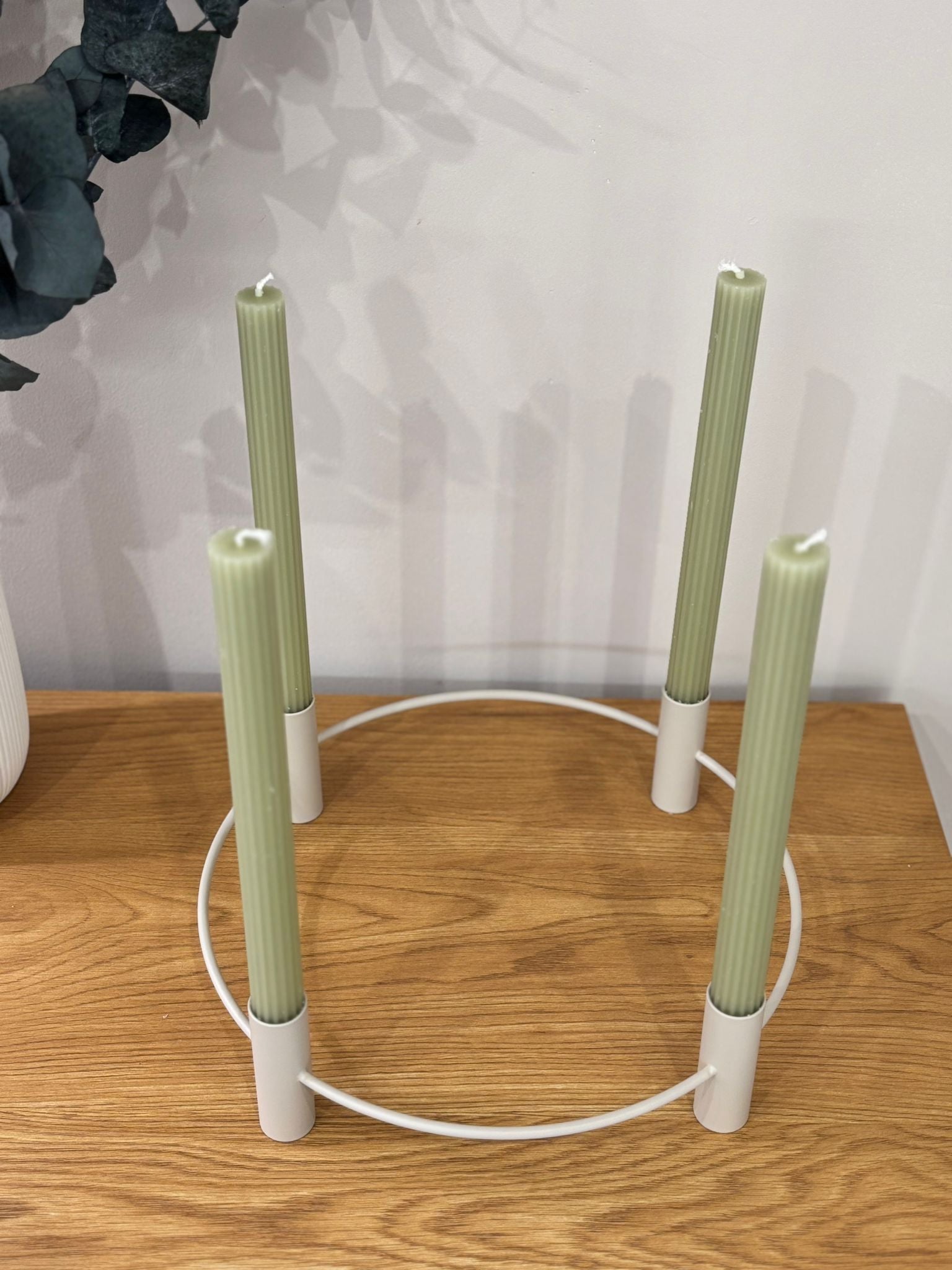 Kerzenkranz für 4 Kerzen - metall beige - Lykke&You GmbH