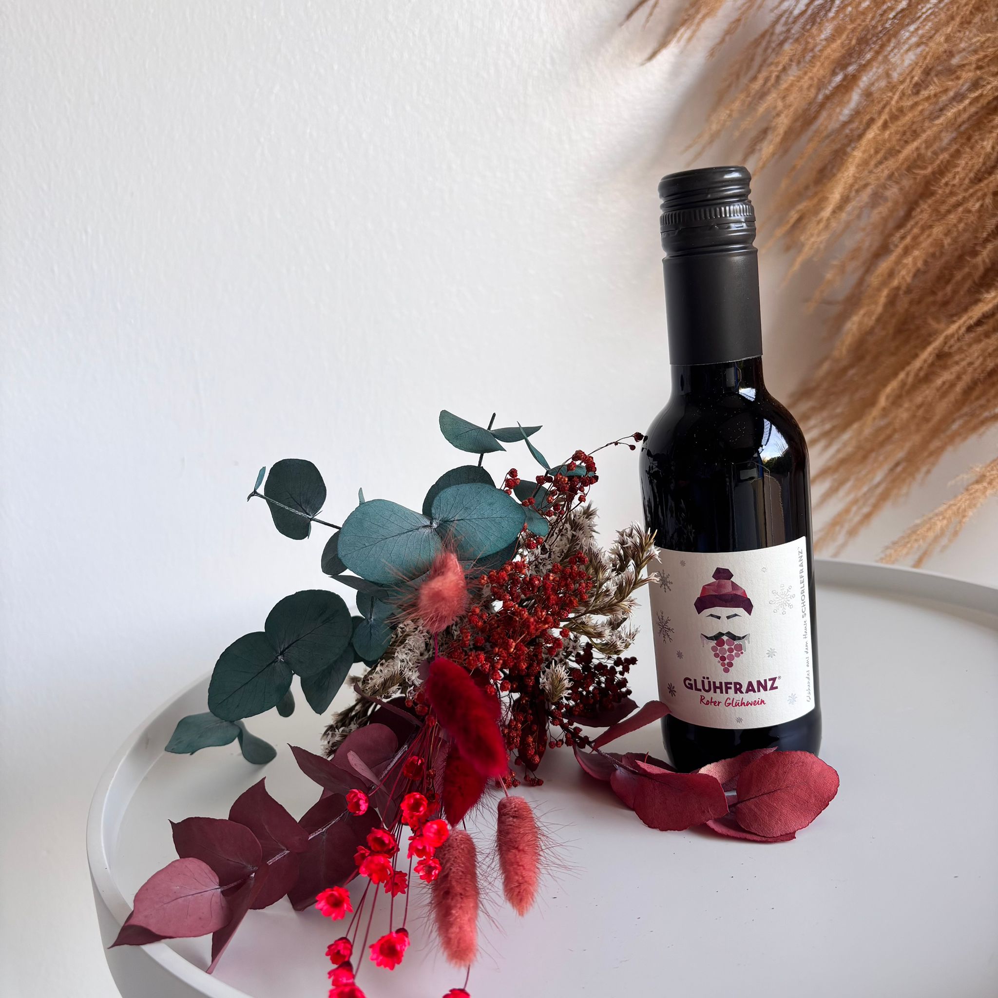 X-Mas Geschenkset Mini Glühwein + Mini Strauß