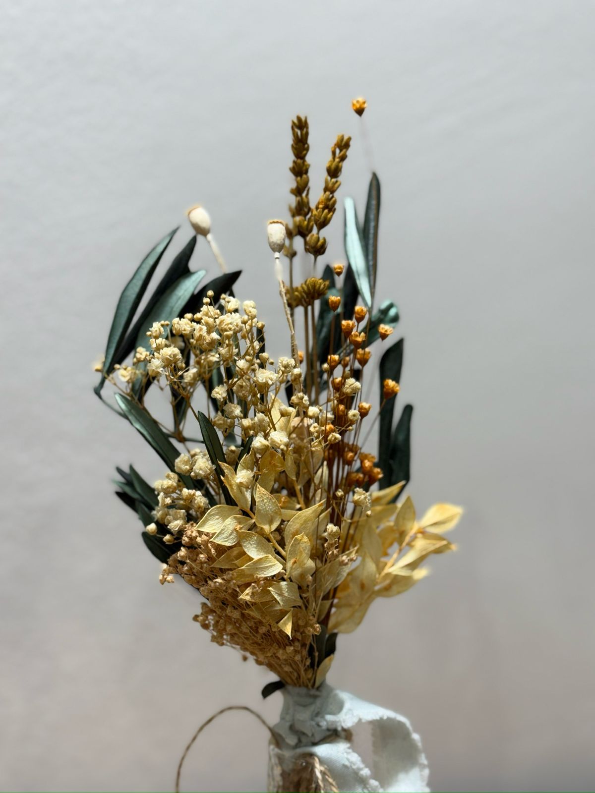 Trockenblumen Mini Strauß Olive Lavendel apricot - Outlet