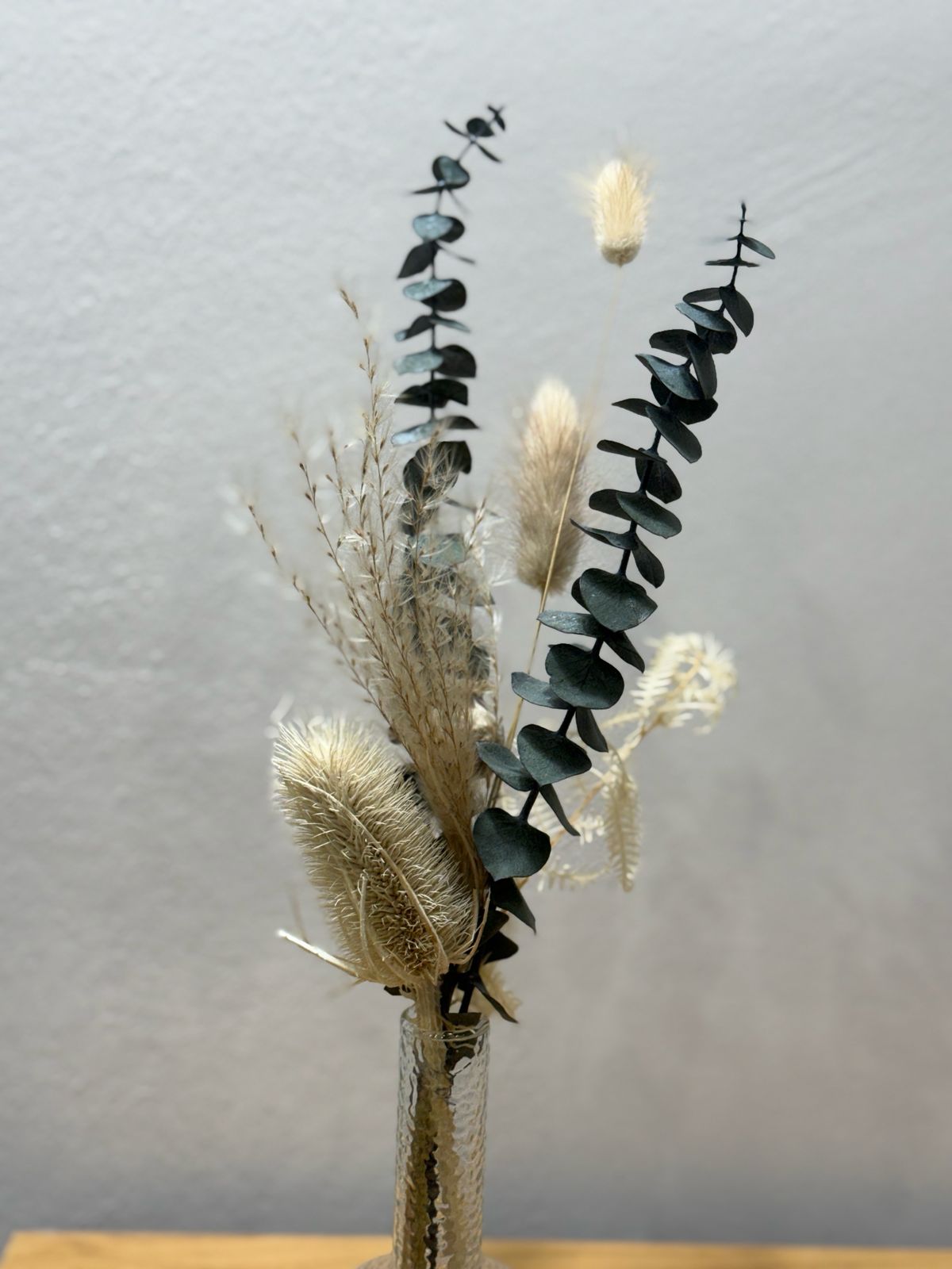 Trockenblumen Mini Strauß Eukalyptus Boho Distel weiß - Outlet