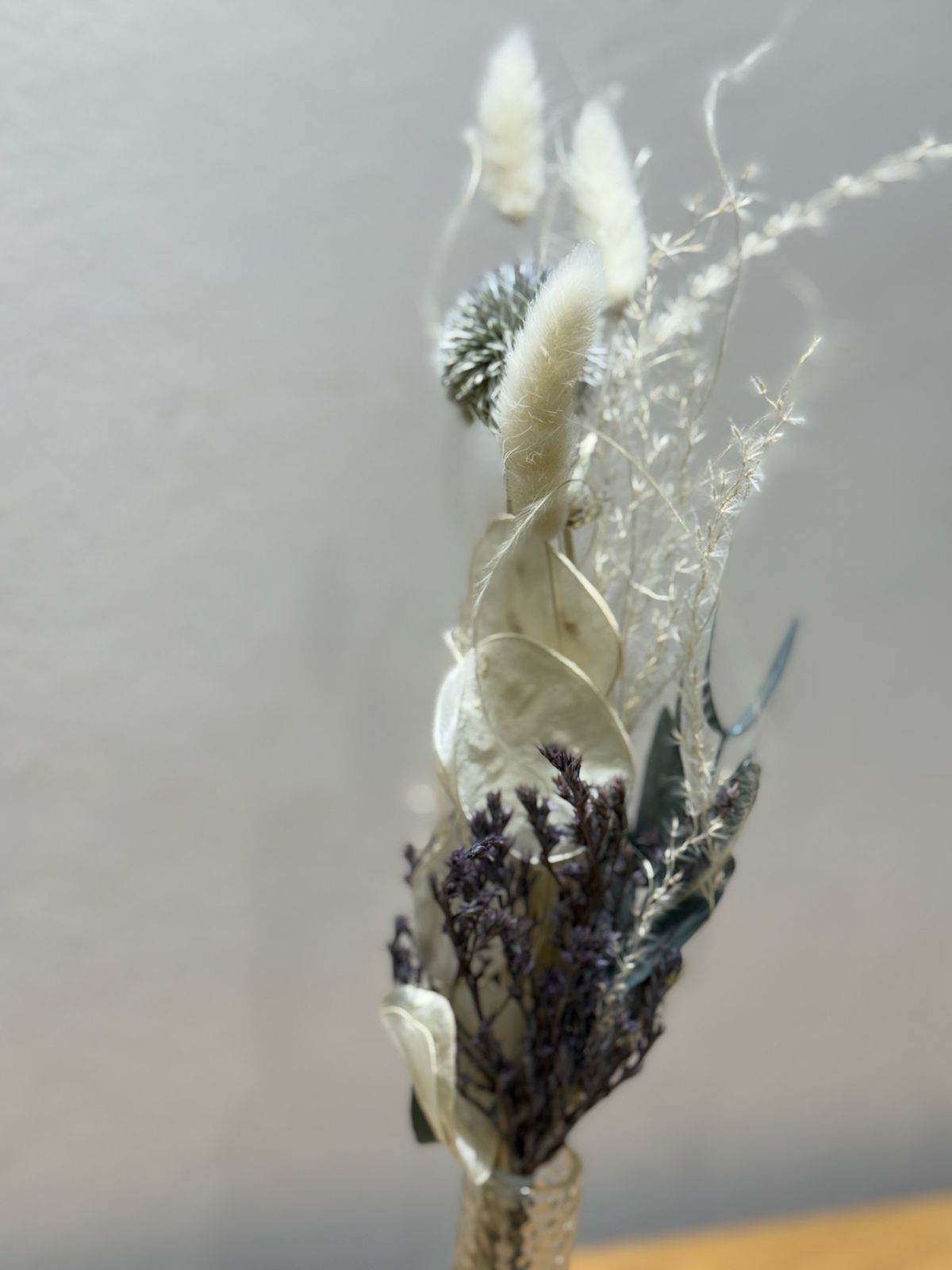 Trockenblumen Mini Tischdeko Eukalyptus blau mit Distel - Outlet