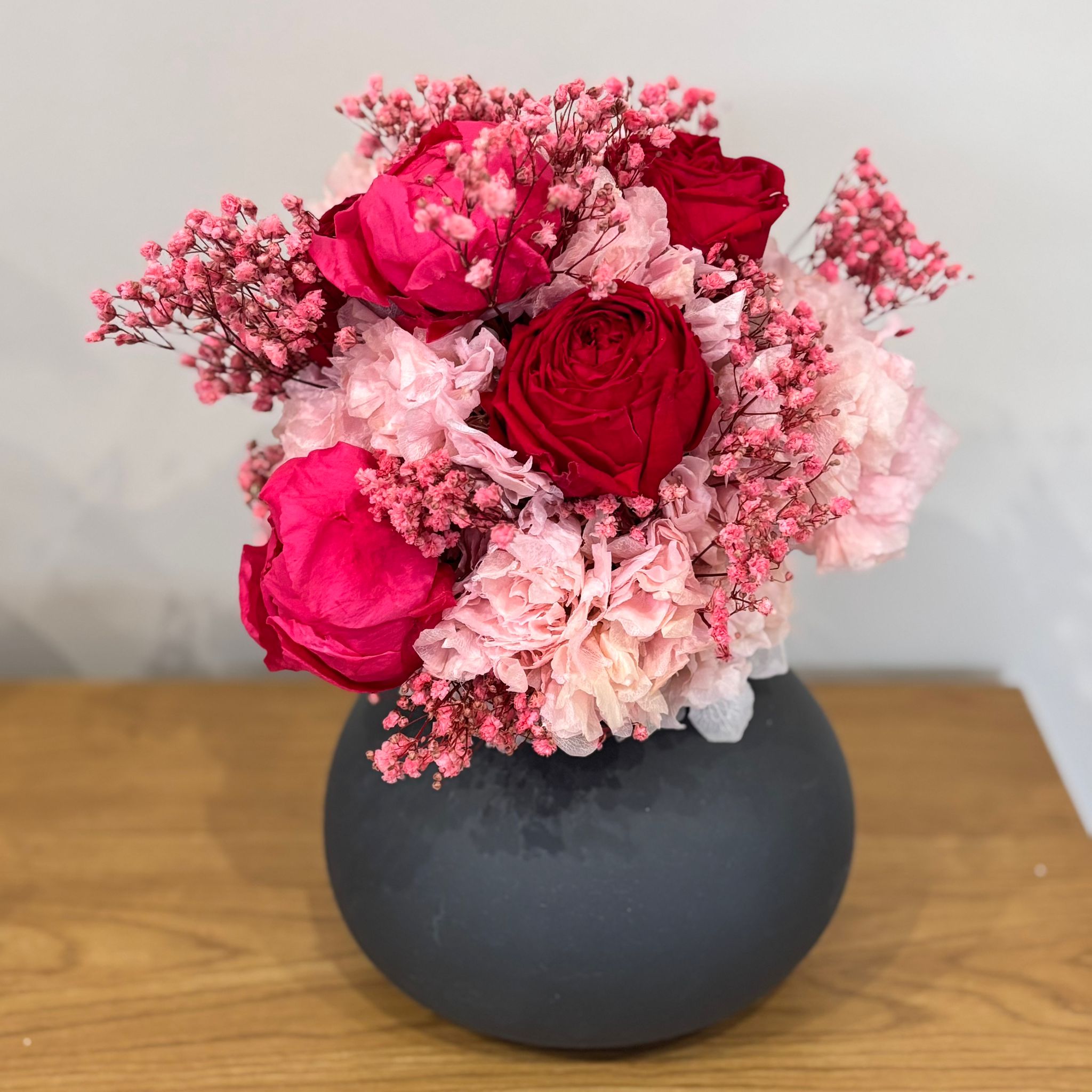 Pink LOVE: Brautstrauß Trockenblumen in pink rosa