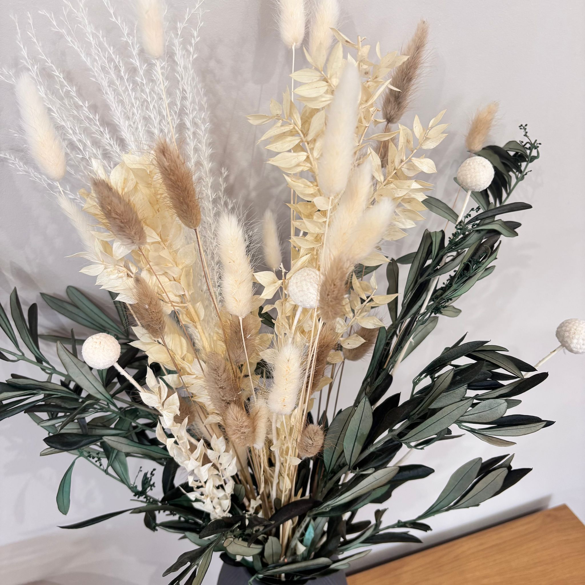Trockenblumenstrauß Olive beige - Outlet
