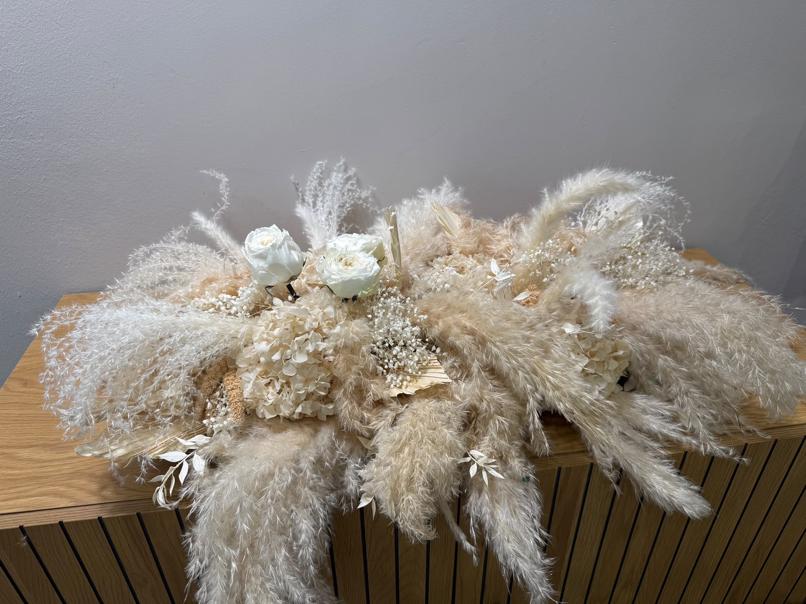 Trockenblumengesteck Tisch Boho XXL creme - OUTLET