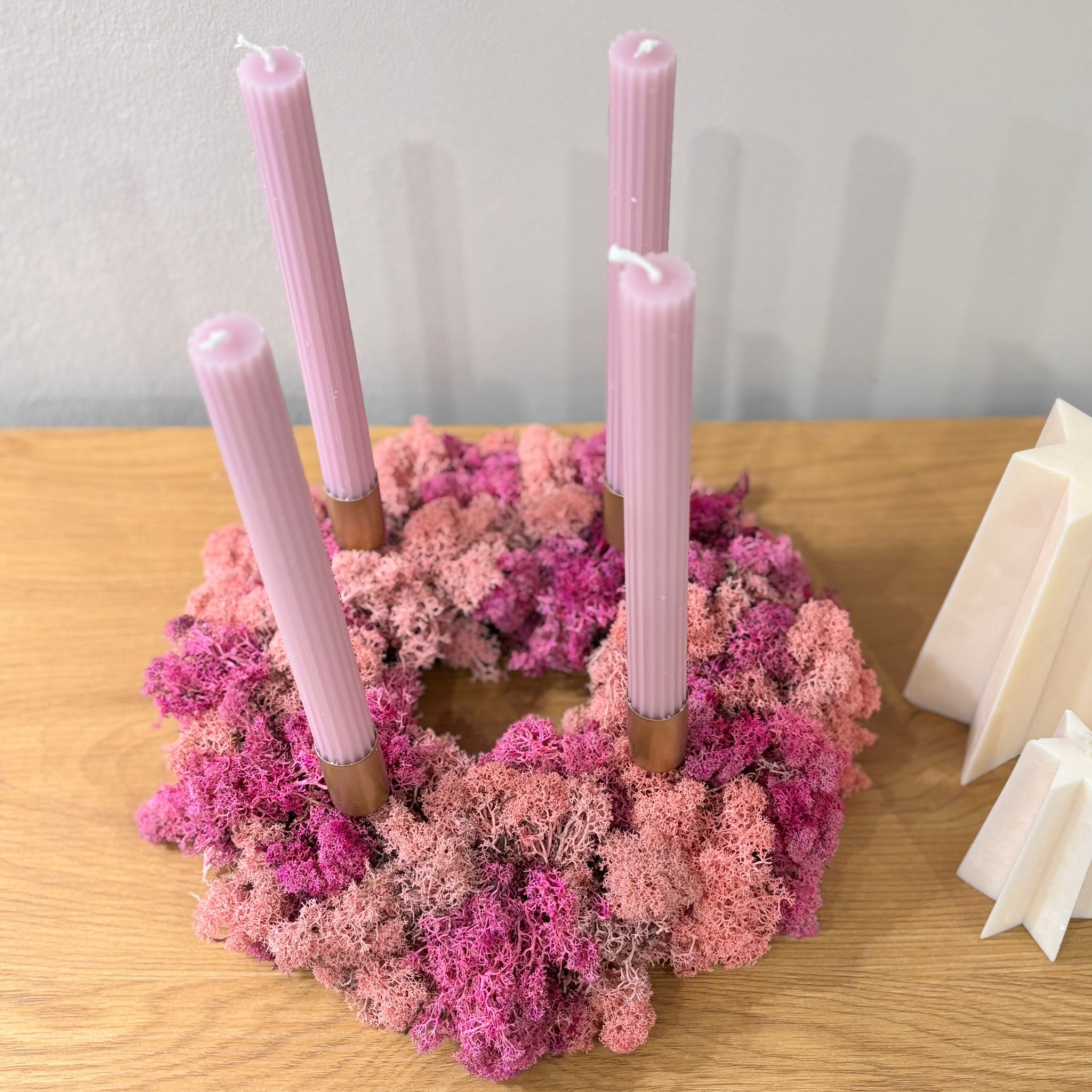 Reindeer-Moos: Isländischer Reindeermooskranz - rosa/pink