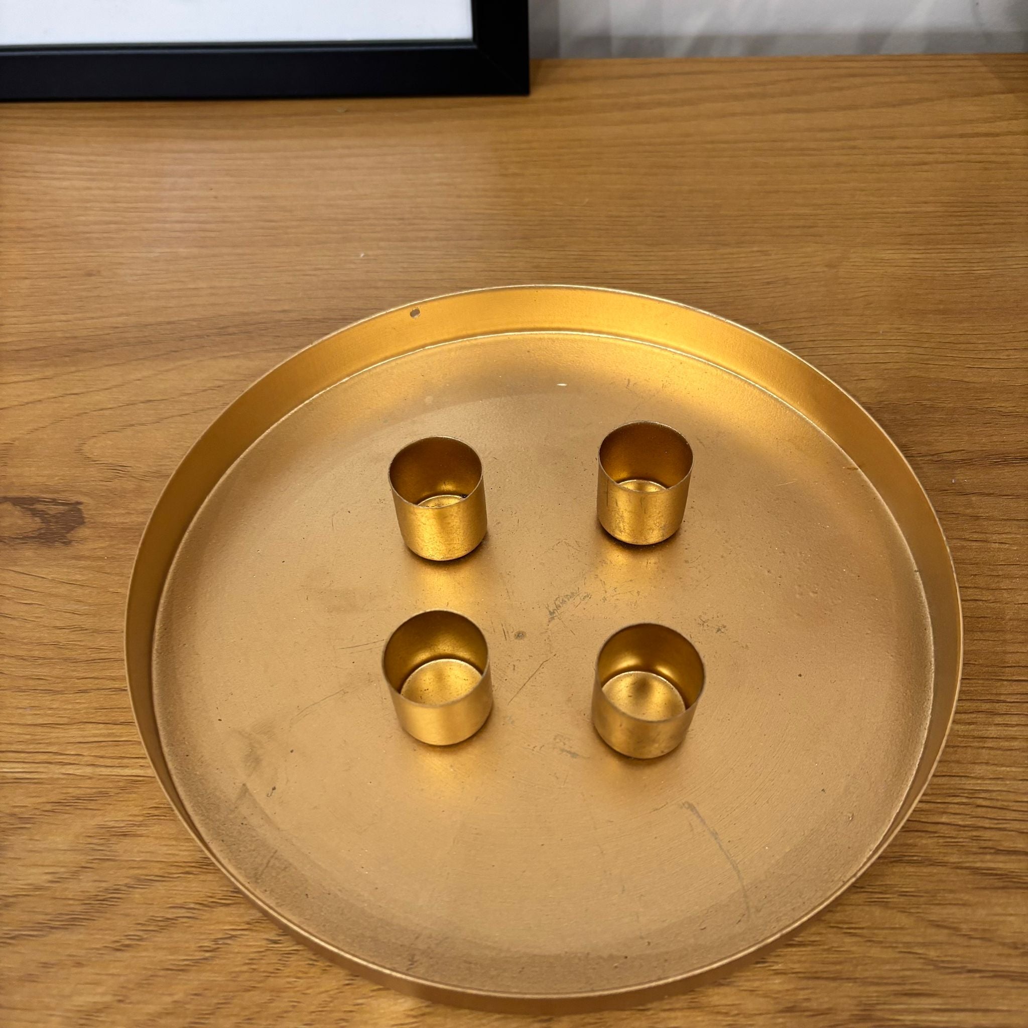 Kerzentablett aus Metall für Adventskranz I Trockenblumengesteck | magnetisch Outlet