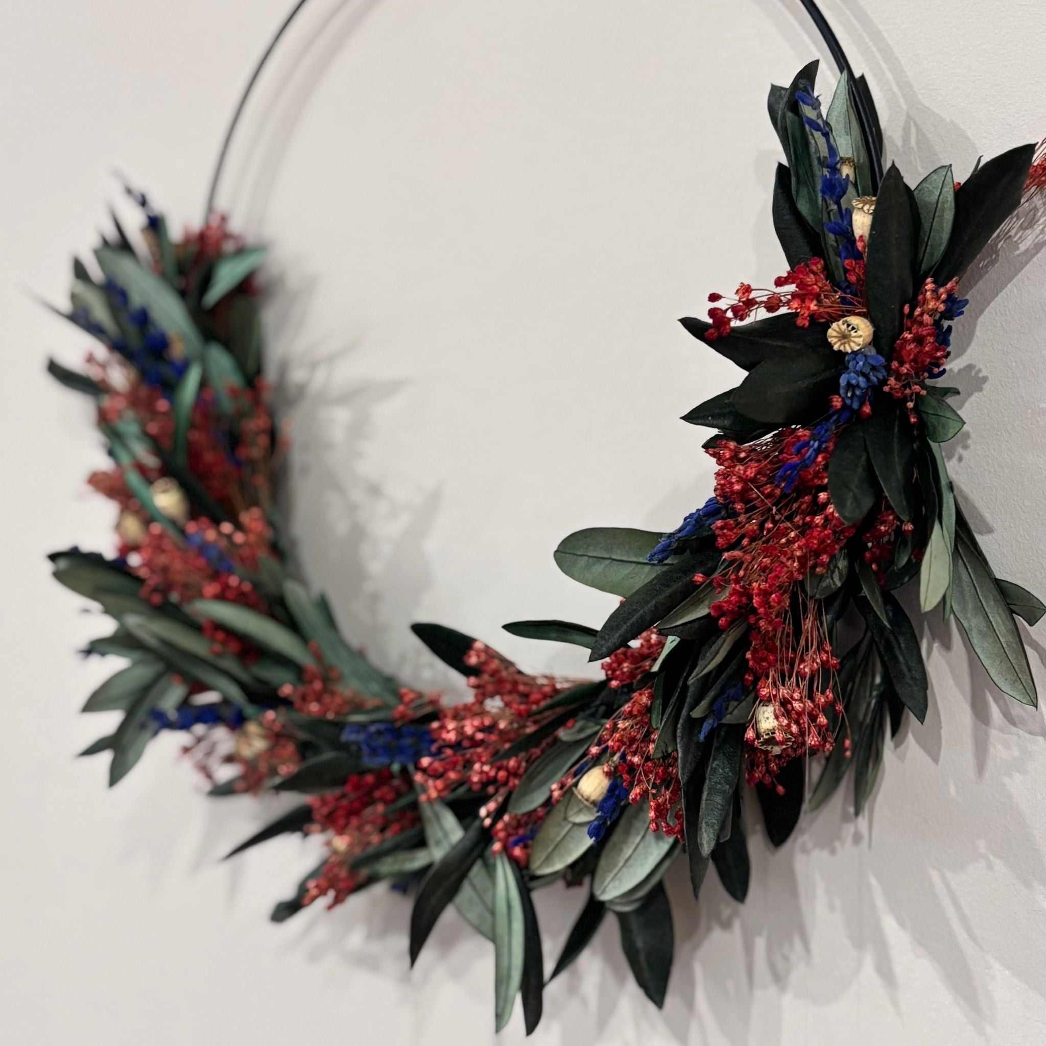 Trockenblumenkranz Olive Lavendel Mix