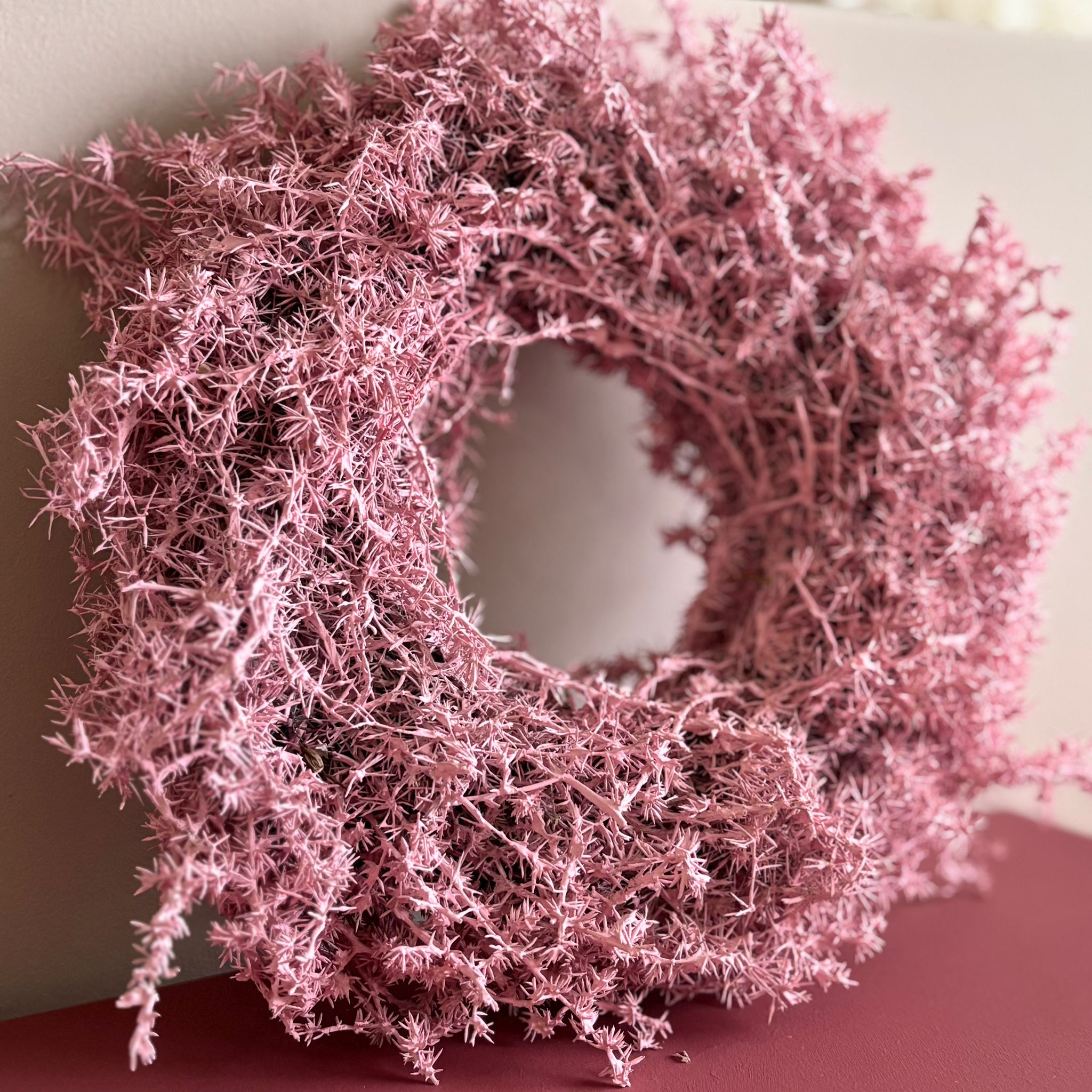 Asparaguskranz in Rosa - Spargelkraut