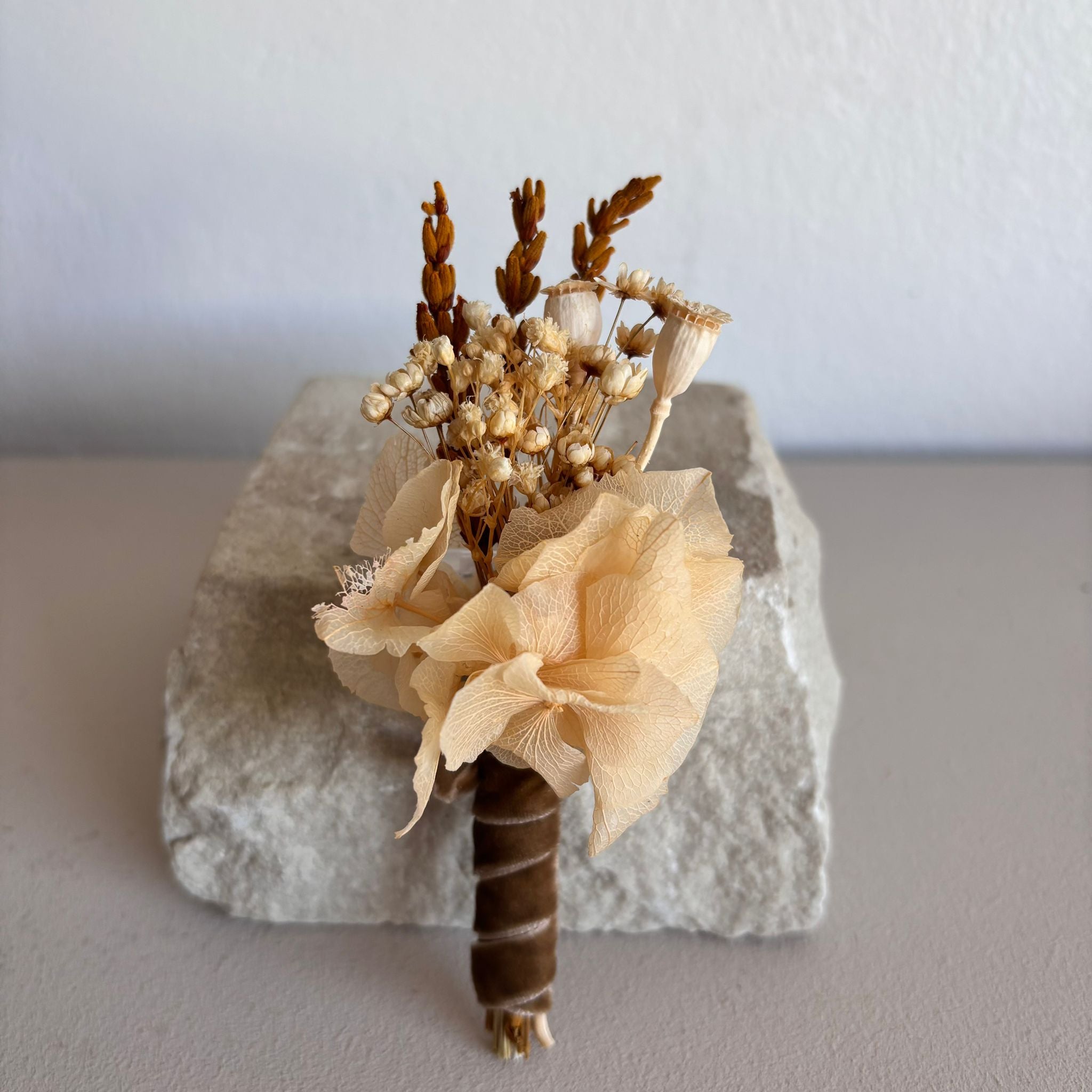 Anstecker Bräutigam apricot Lavendel - OUTLET