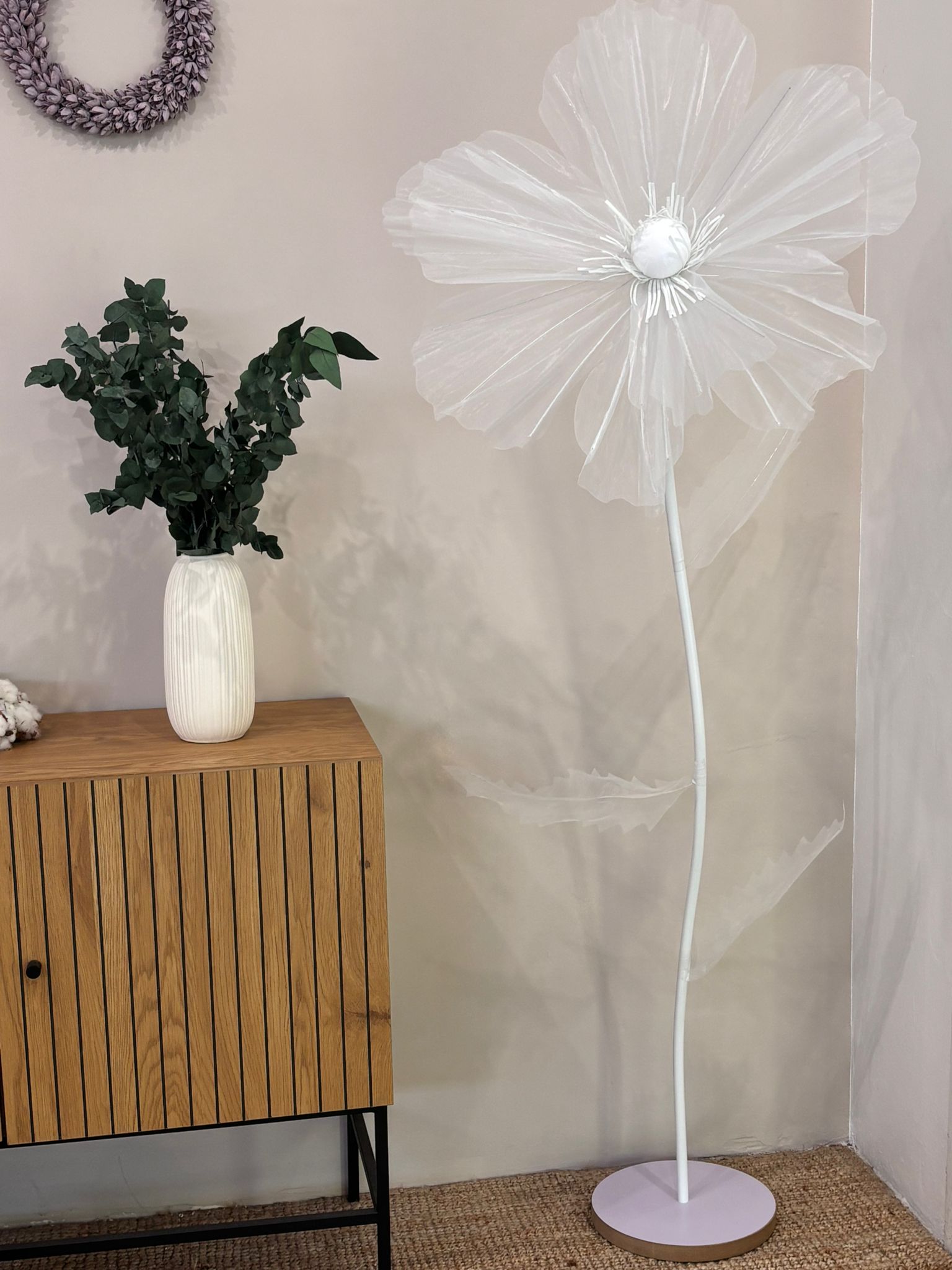 Künstlicher Riesenmohn - weiß