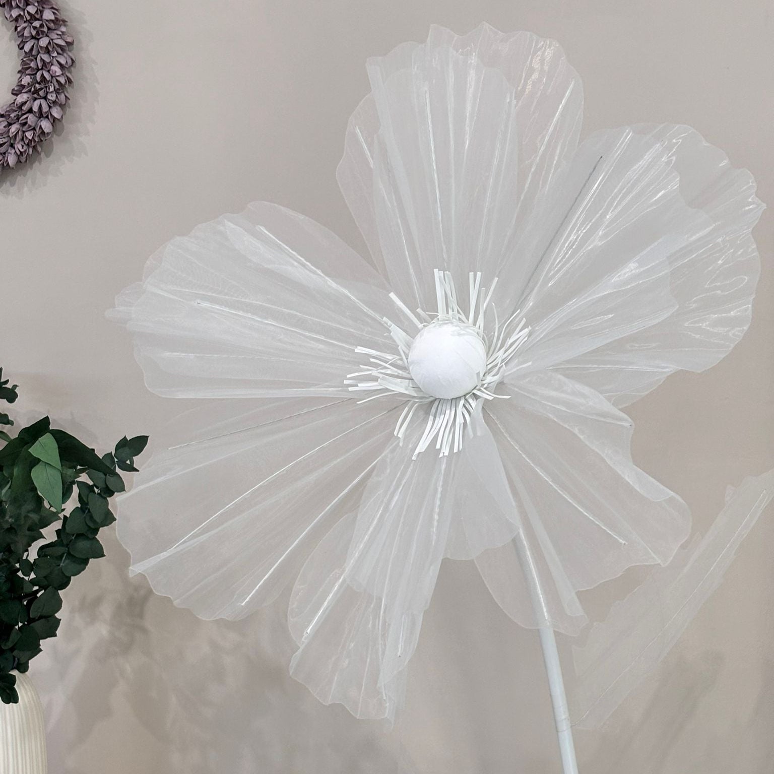 Künstlicher Riesenmohn - weiß