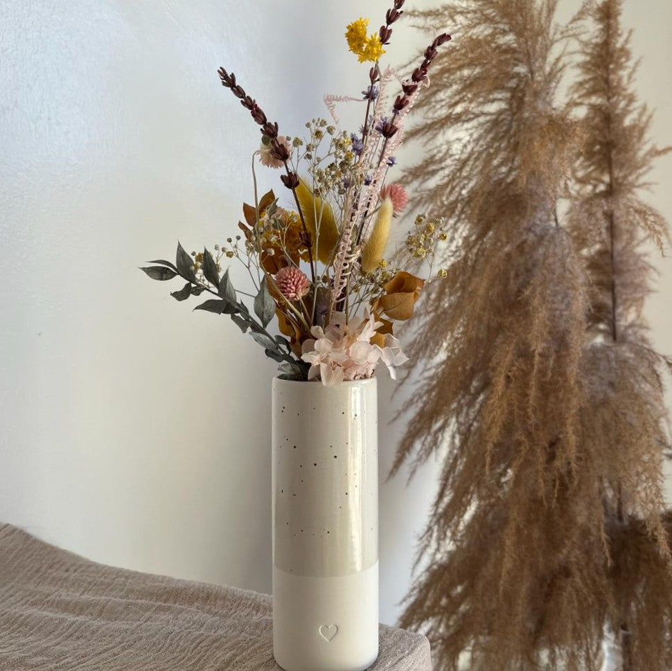 Eulenschnitt Steingut-Vase mit Herz - weiß - Lykke&You GmbH