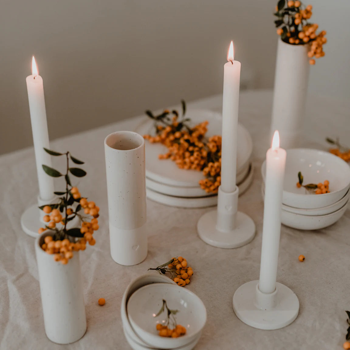 Eulenschnitt Steingut-Vase mit Herz - weiß - Lykke&You GmbH