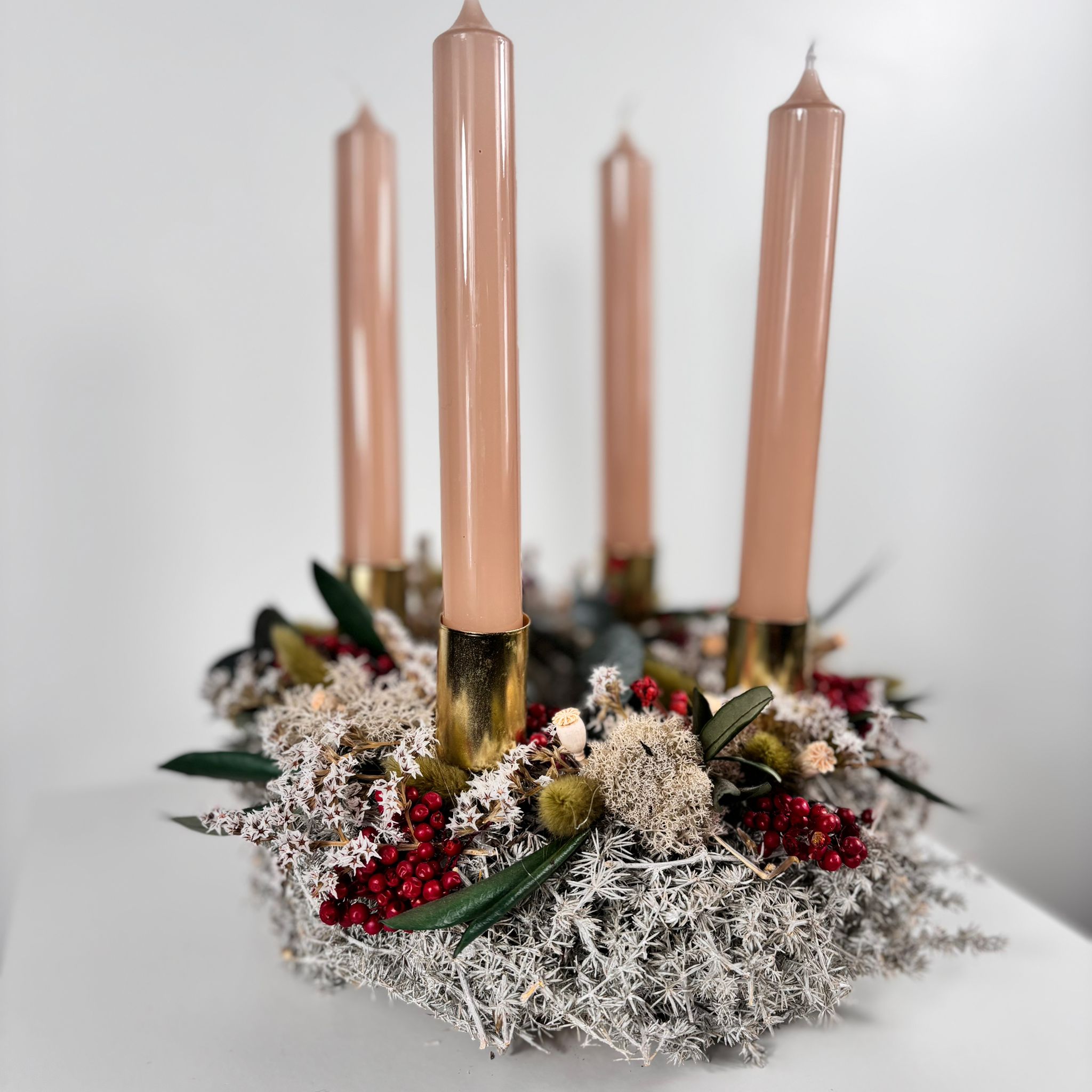 Adventskranz Asparagus grau klassisch mini - Lykke&You GmbH