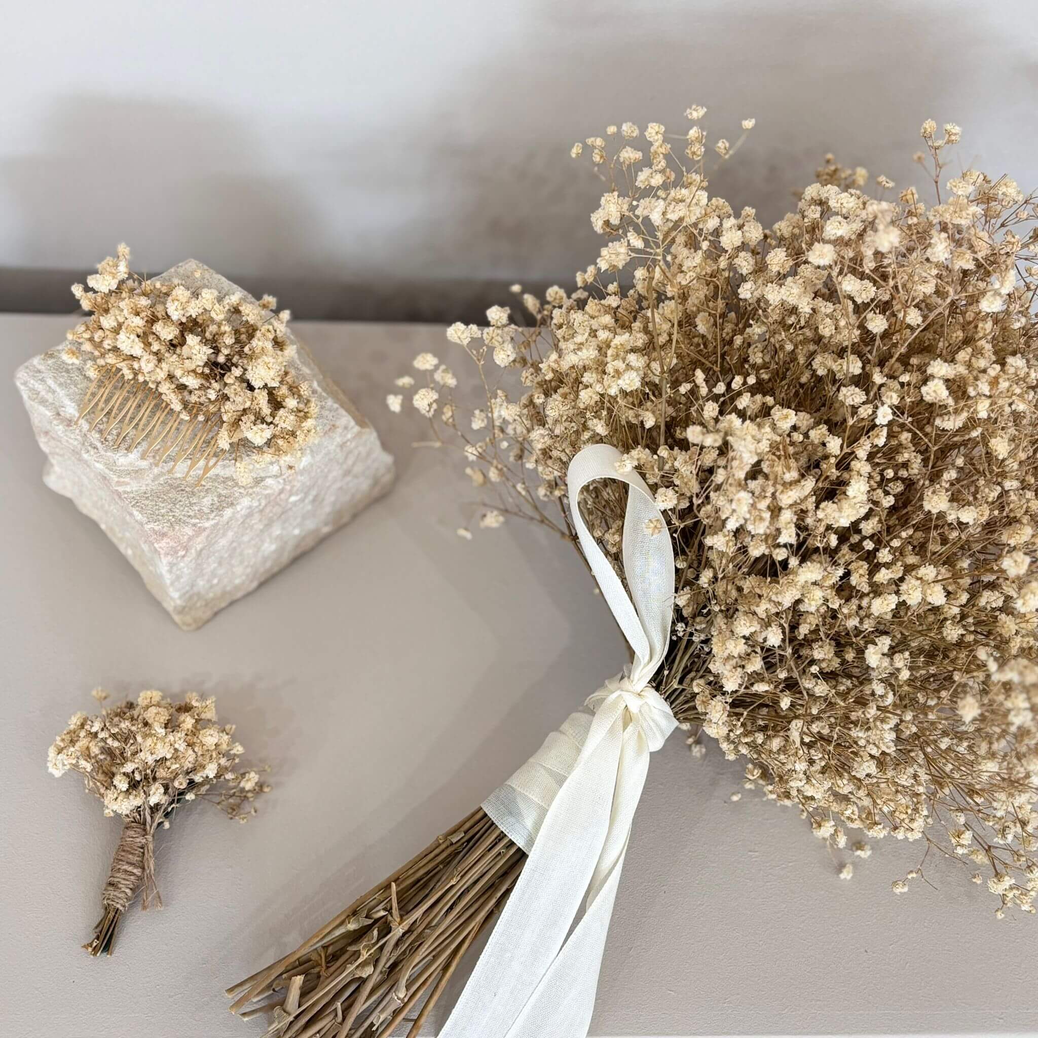 Haarkamm "Pur" Schleierkraut natur - Lykke&You GmbH