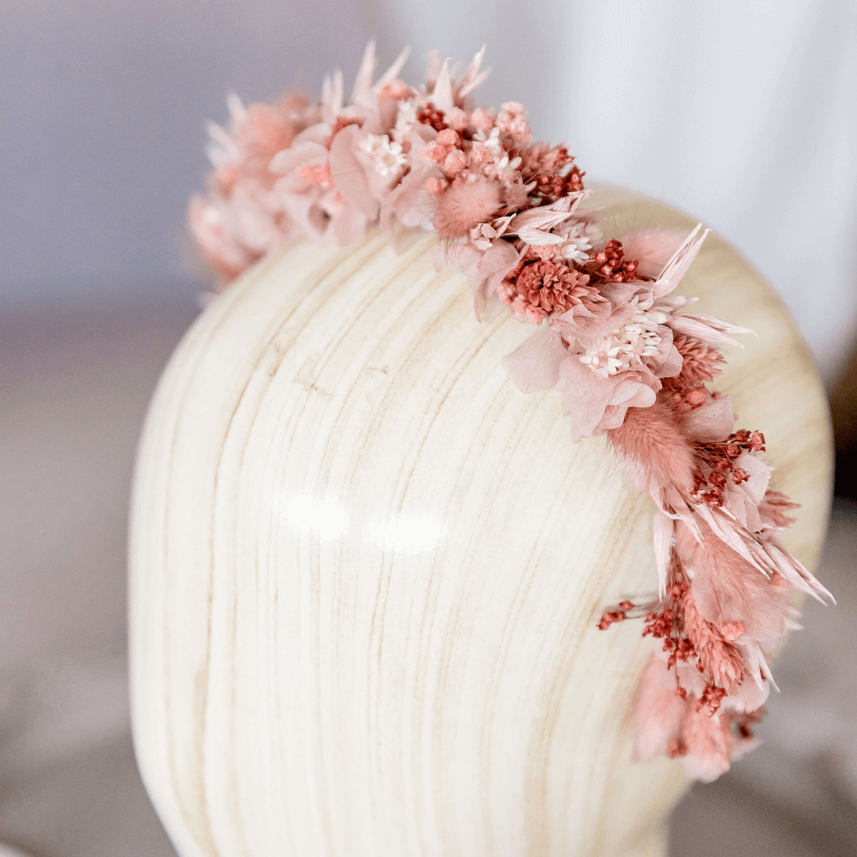 Haarreif Trockenblumen rosa monochrome - Lykke&You GmbH