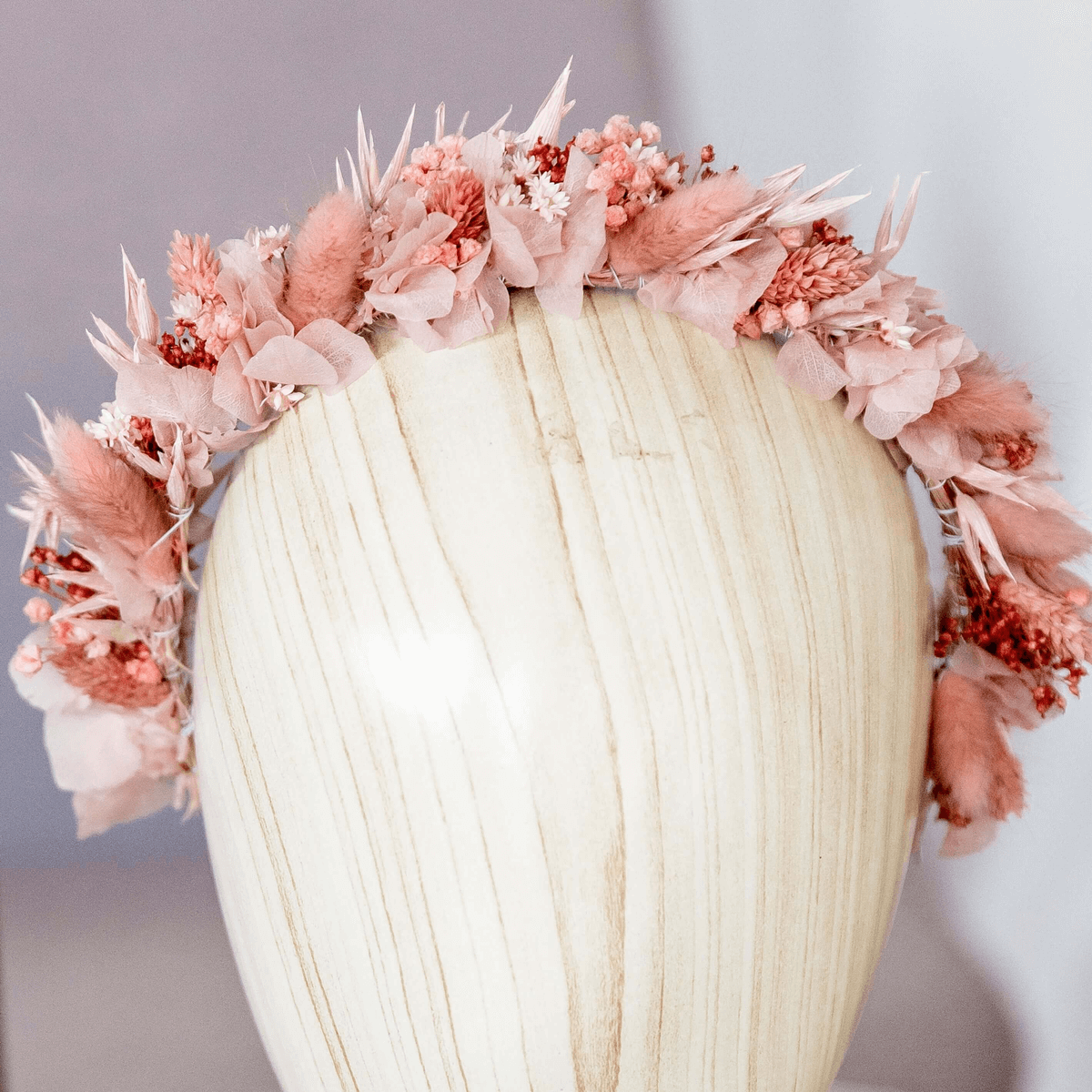 Haarreif Trockenblumen rosa monochrome - Lykke&You GmbH