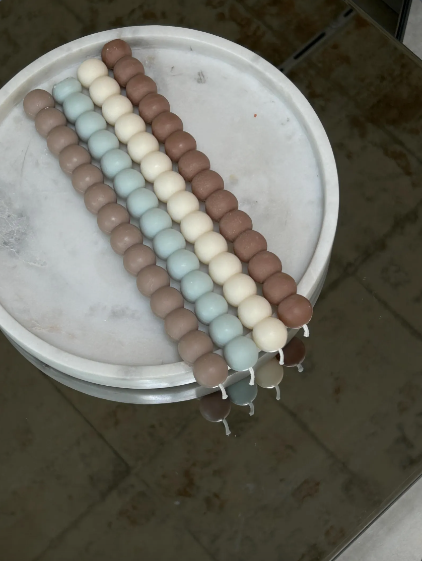 Stabkerze mit Bubbles Mini cremeweiß - Lykke&You GmbH