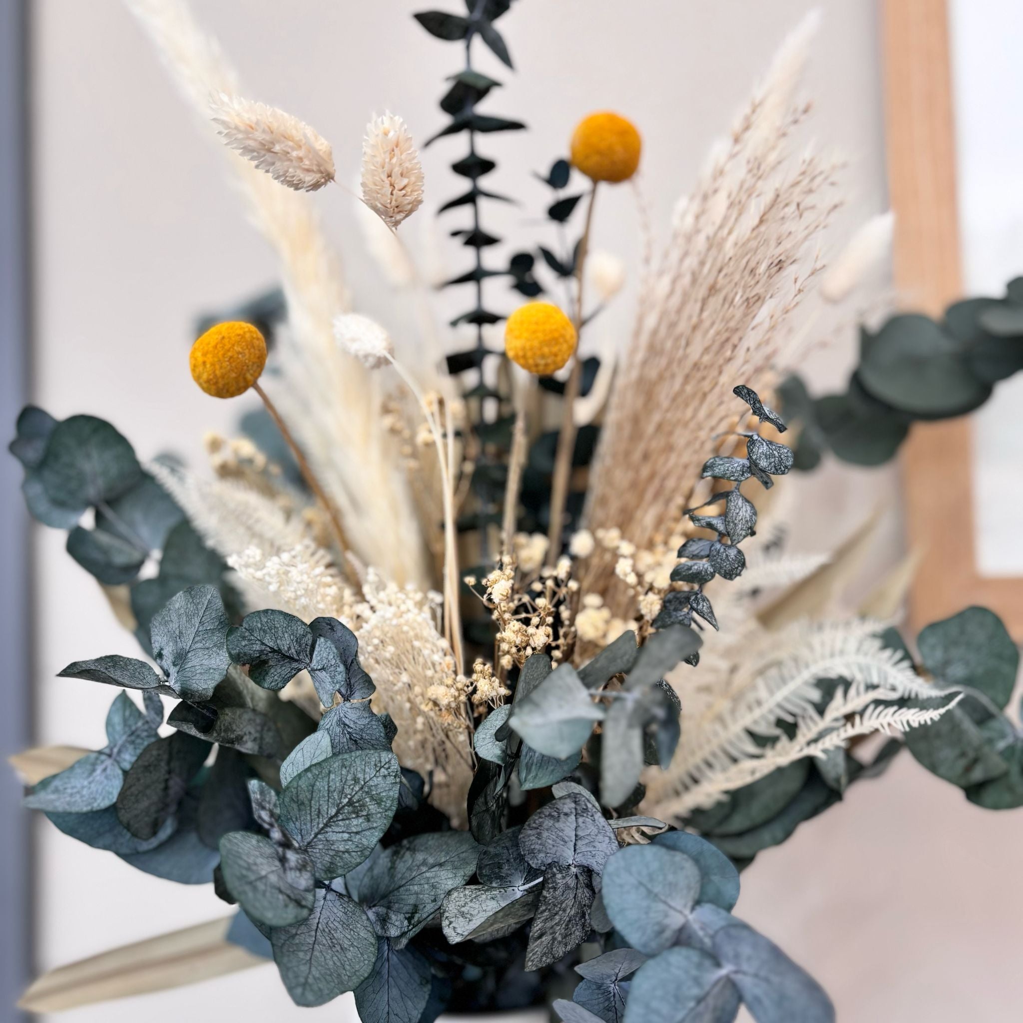 Nature - Trockenblumenstrauß in Harmonie I grün-weiß - Lykke&You GmbH