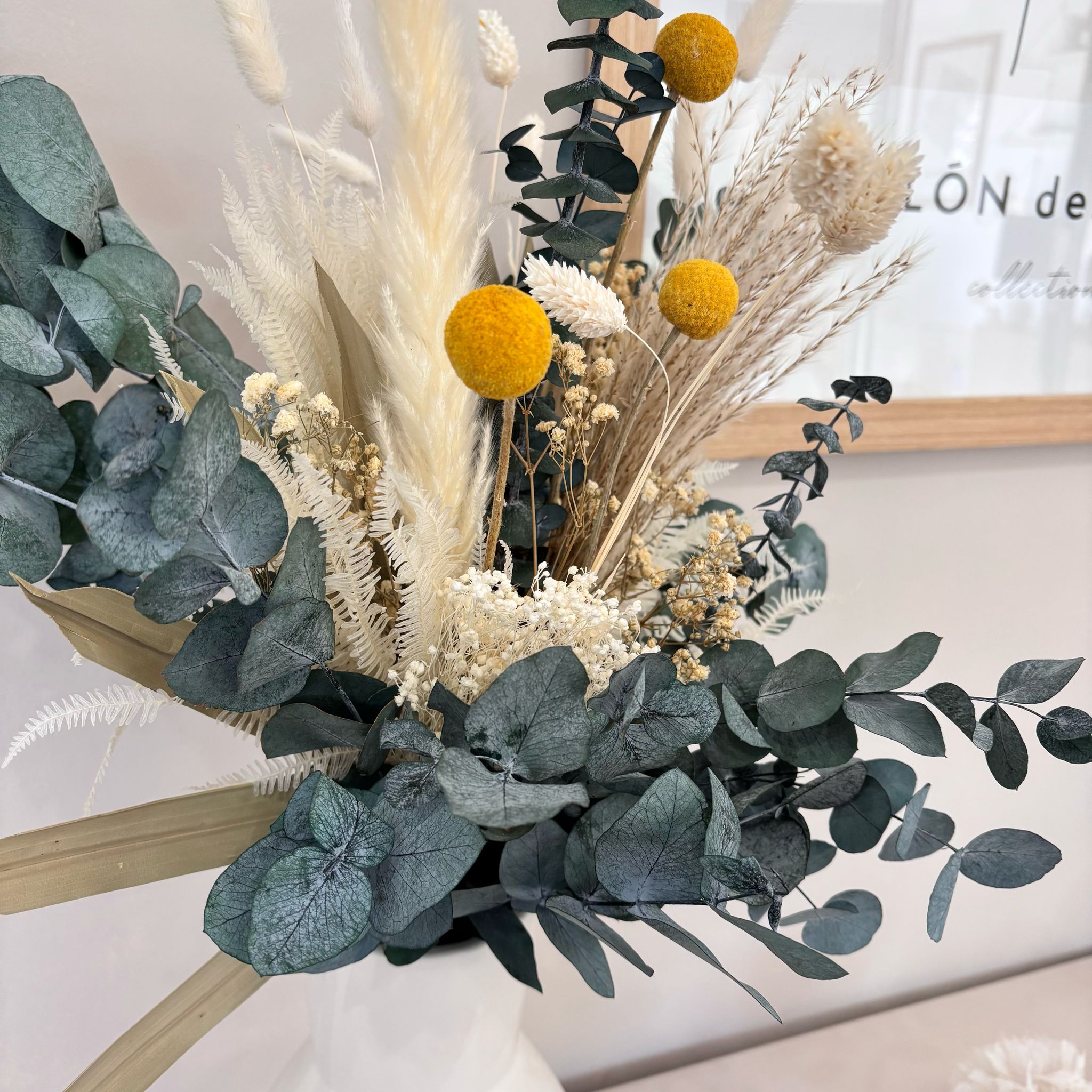 Nature - Trockenblumenstrauß in Harmonie I grün-weiß - Lykke&You GmbH
