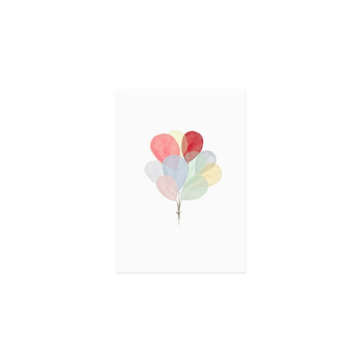 Eulenschnitt Aquarellkarte Balloons
