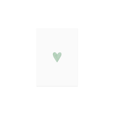 Aquarellkarte Heart Mint