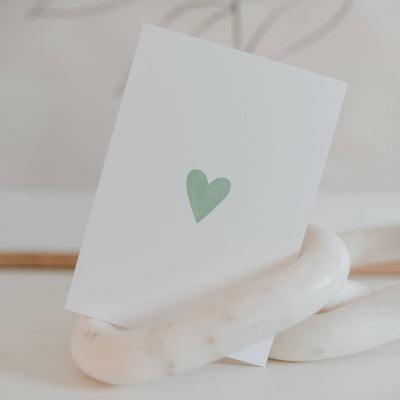 Aquarellkarte Heart Mint