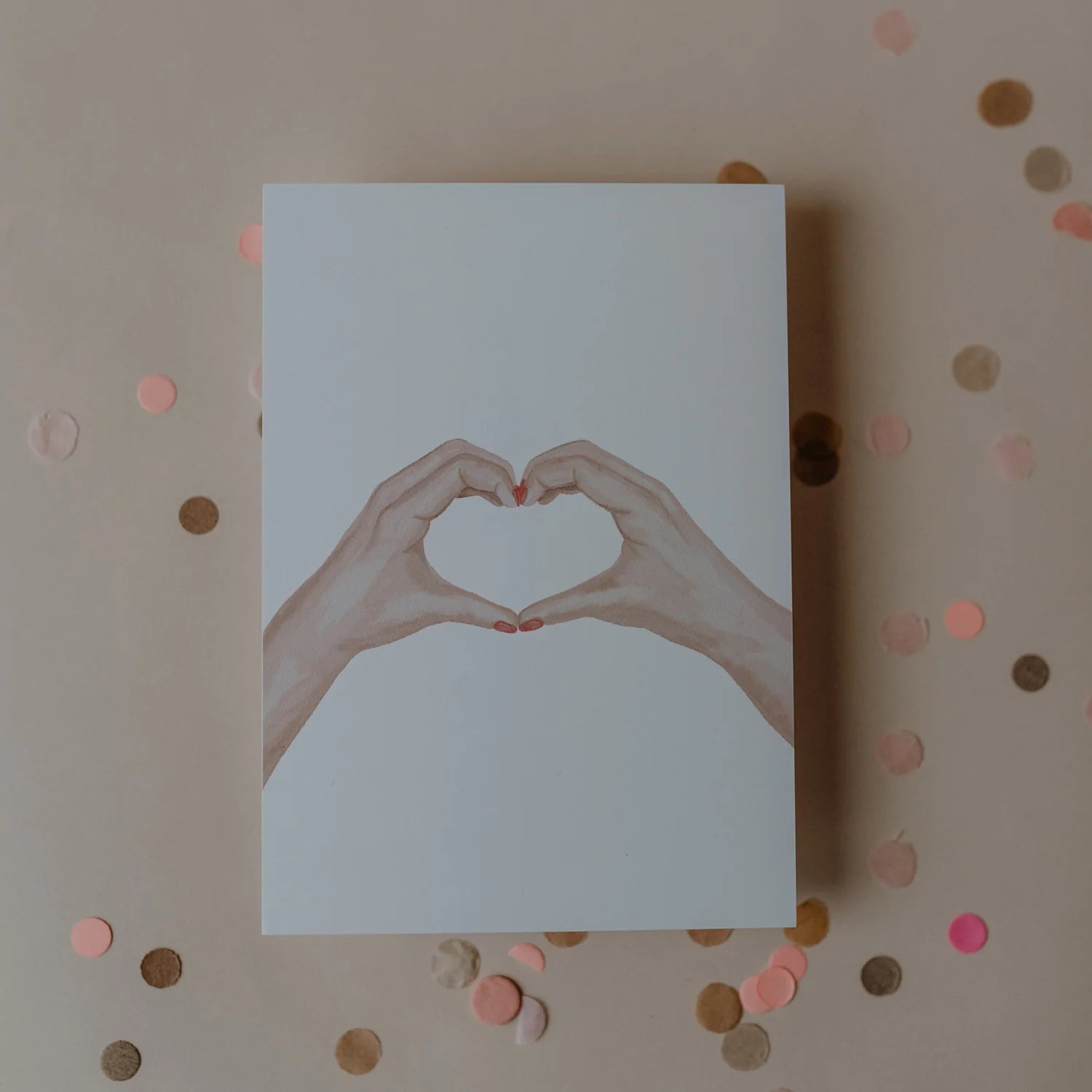 Eulenschnitt Aquarellkarte Heart Hands