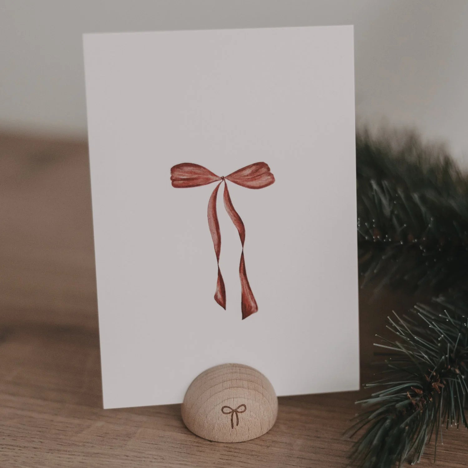 Eulenschnitt Aquarellkarte Bow