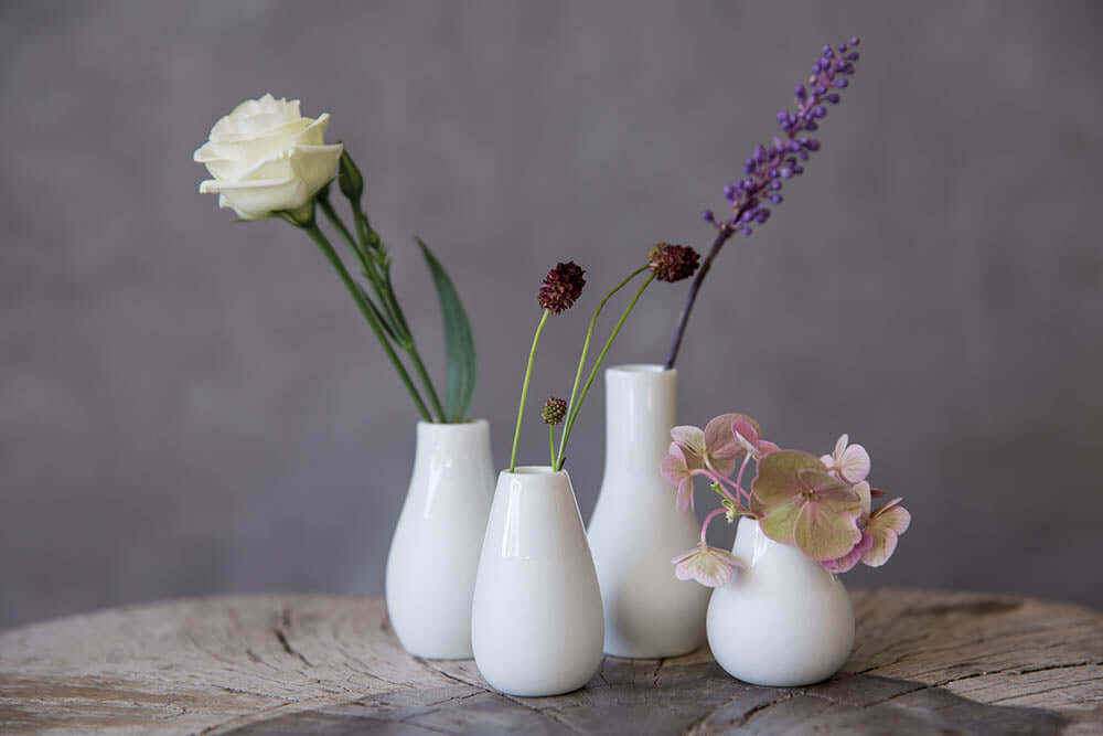 RÄDER Tiny four: Set aus 4 Pastellvasen | weiß - Lykke&You GmbH