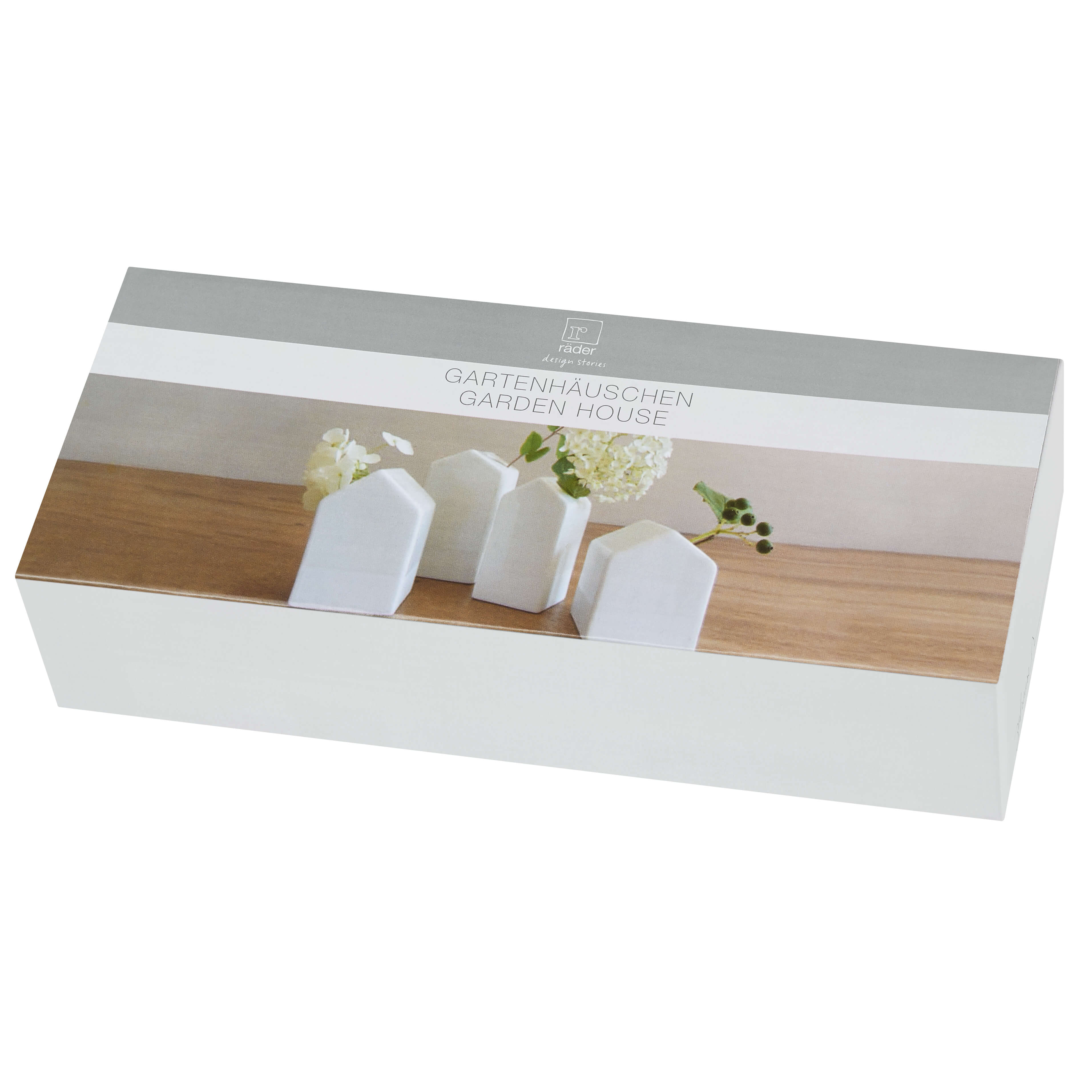 RÄDER Tiny Houses: Set aus 4 Minivasen - weiß - Lykke&You GmbH