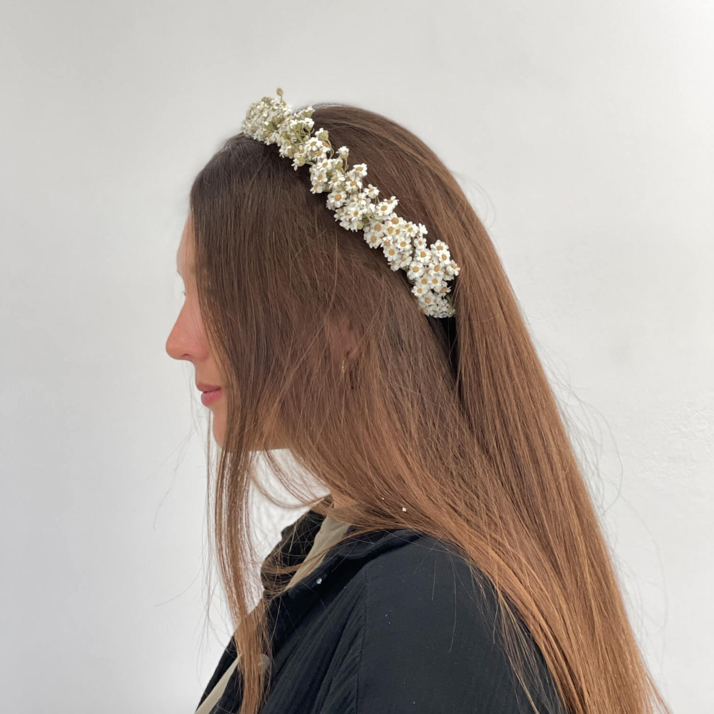 Haarkranz Trockenblumen | weiß Gänseblümchen | Flowercrown Hochzeit - Lykke&You