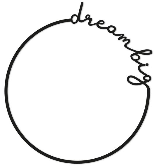 Eulenschnitt Holzkranz Dream Big | 31 cm | mit Trockenblumen - DIY