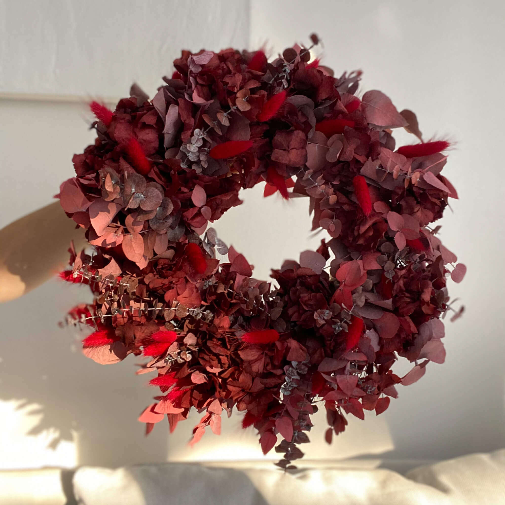 Adventskranz aus Trockenblumen | Rouge | 35-40 cm | opulent - Kränze