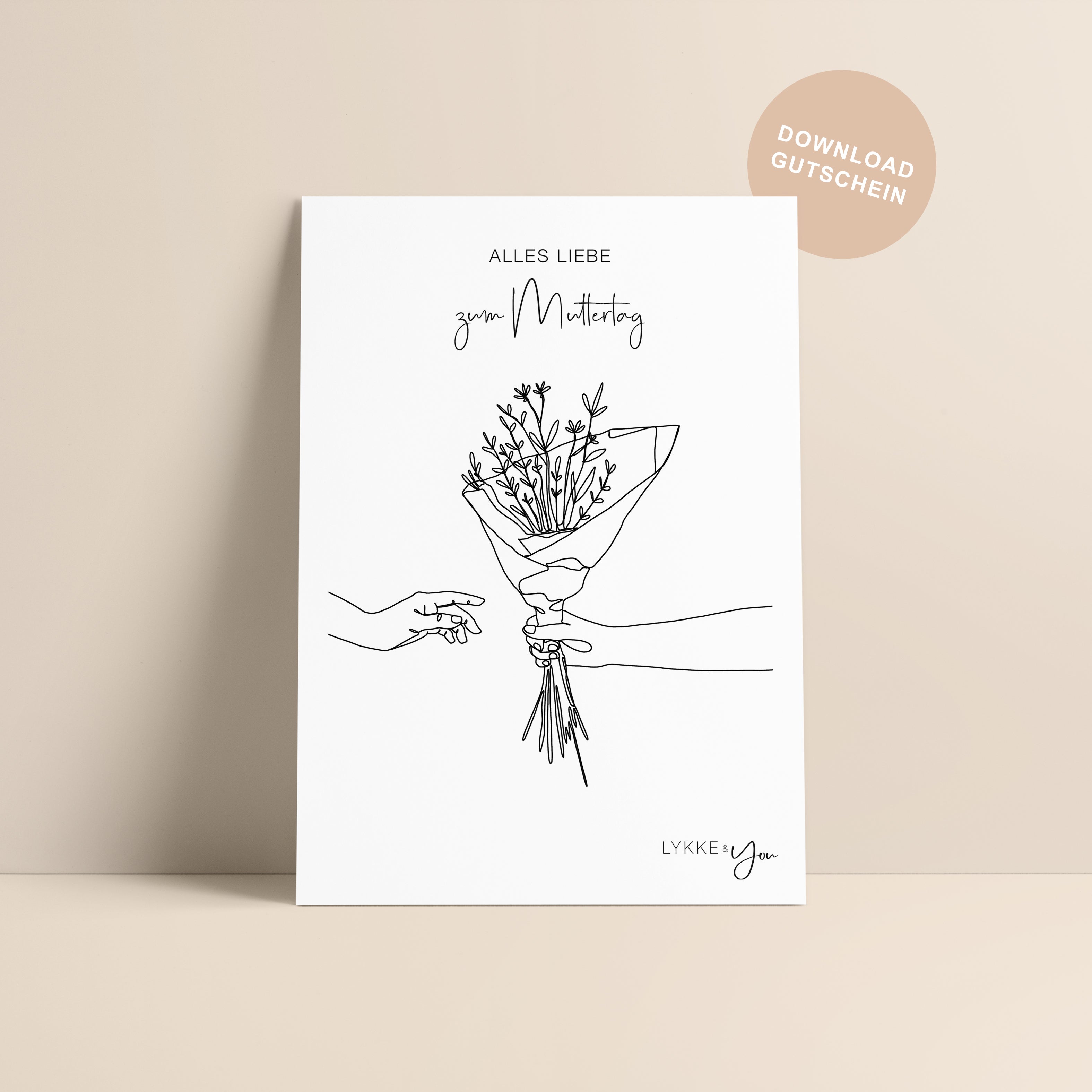 Muttertag Geschenkgutschein zum Download - Lykke&You GmbH