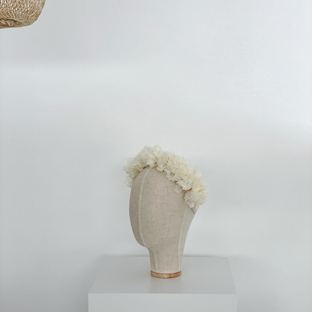 Haarreif Trockenblumen Hortensie weiß - Lykke&You