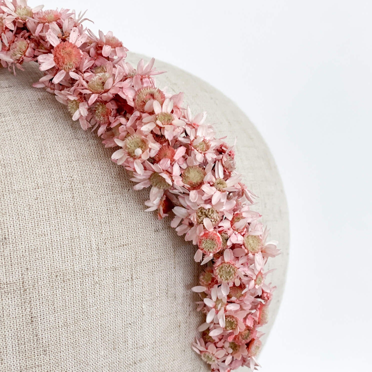 Haarreif Trockenblumen Glixia für Hochzeit und Blumenkinder - Lykke&You - rosa