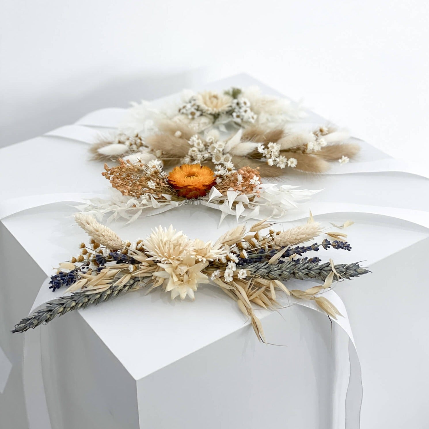 Hutband Trockenblumen beige blau - Lykke&You GmbH