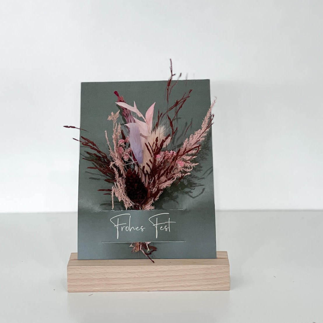 Weihnachtskarten mit Trockenblumen II - Lykke&You GmbH