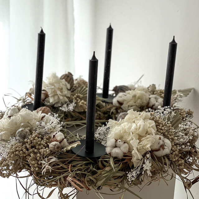 Kerzenhalter Adventskranz mit Dorn 9 cm Kerzenhalter schwarz