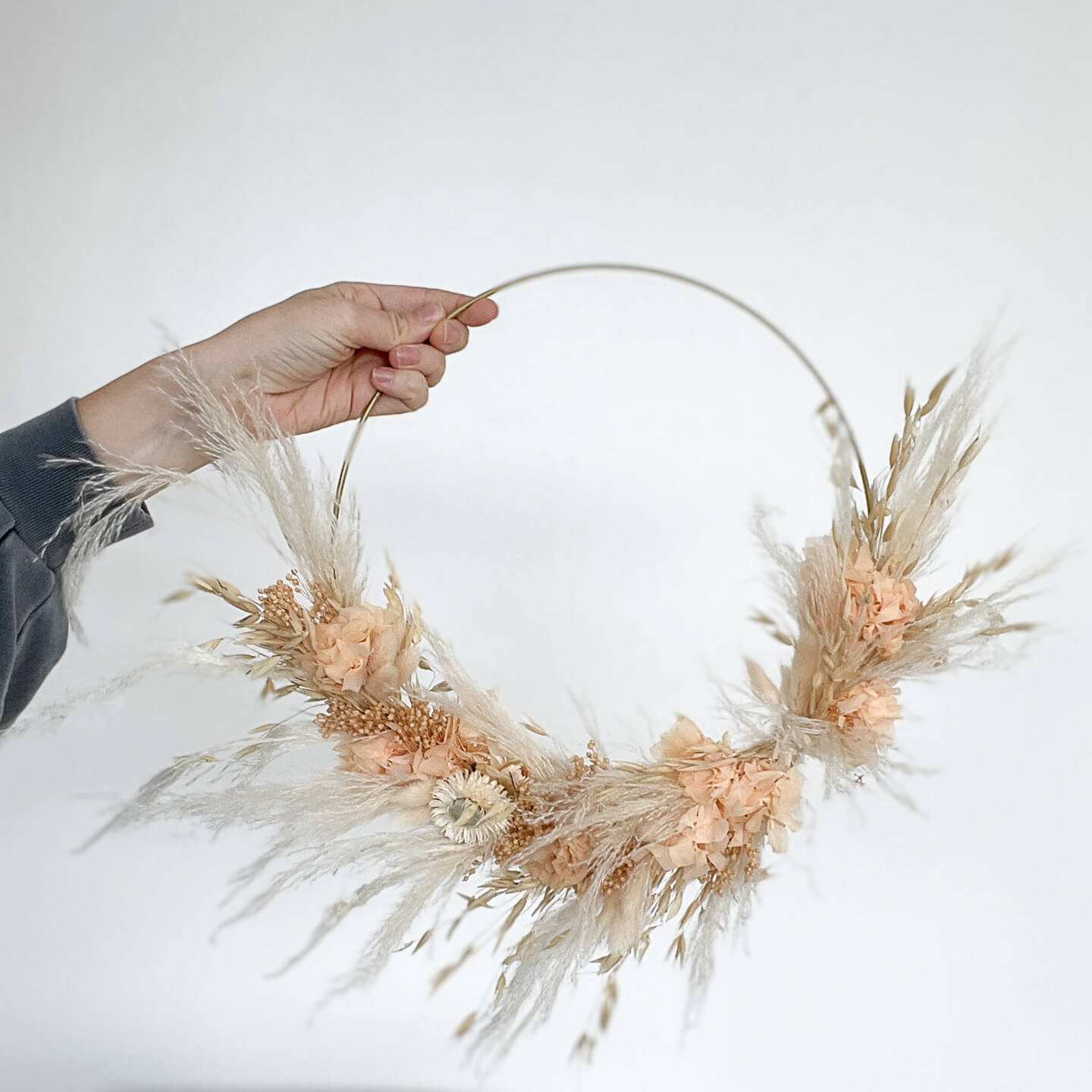Trockenblumenkranz Pampasgras Peach 25 cm - Lykke&You