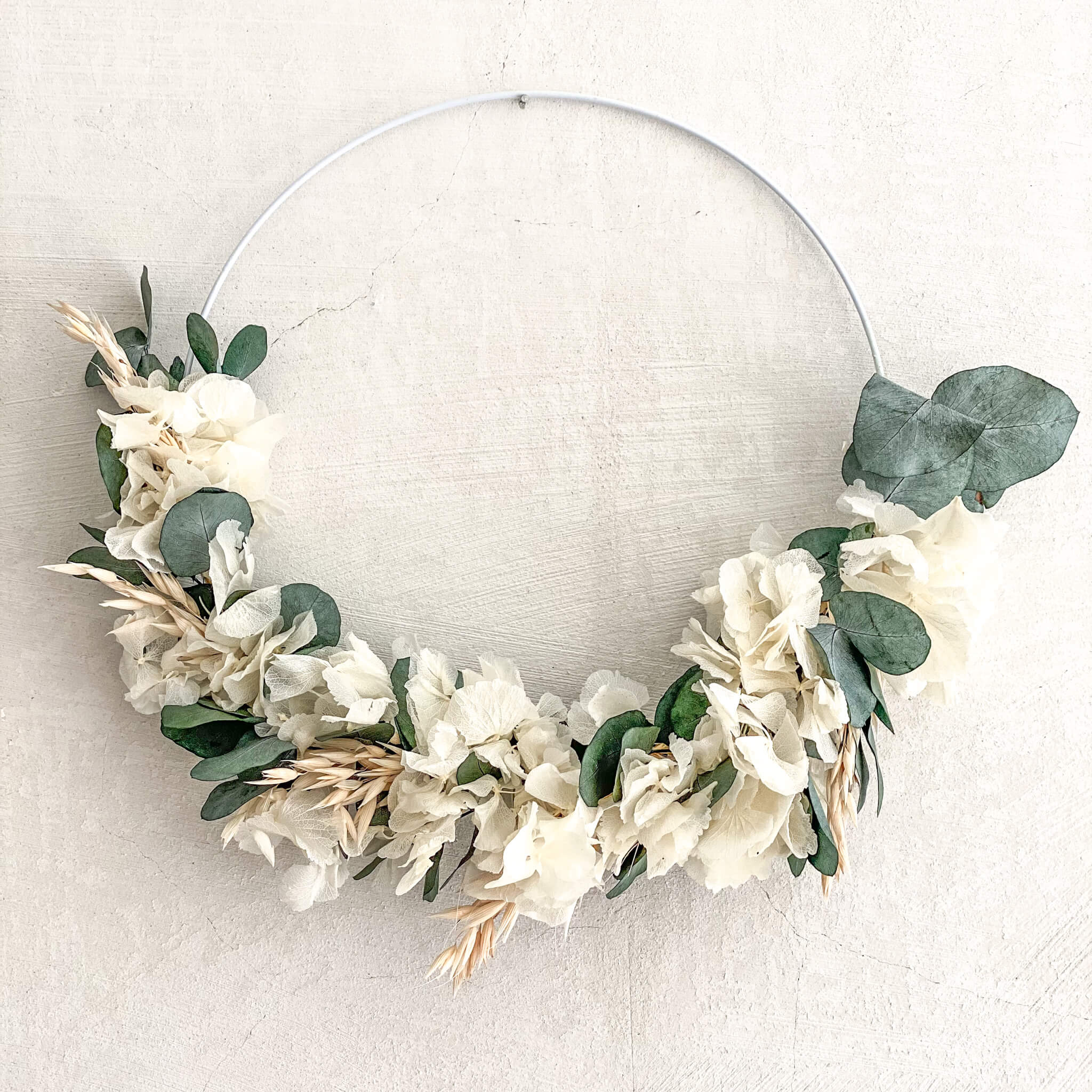 Blumenkrone Aus Eukalyptus – Weiß-grünes Stirnband Für Boho-Hochzeit
