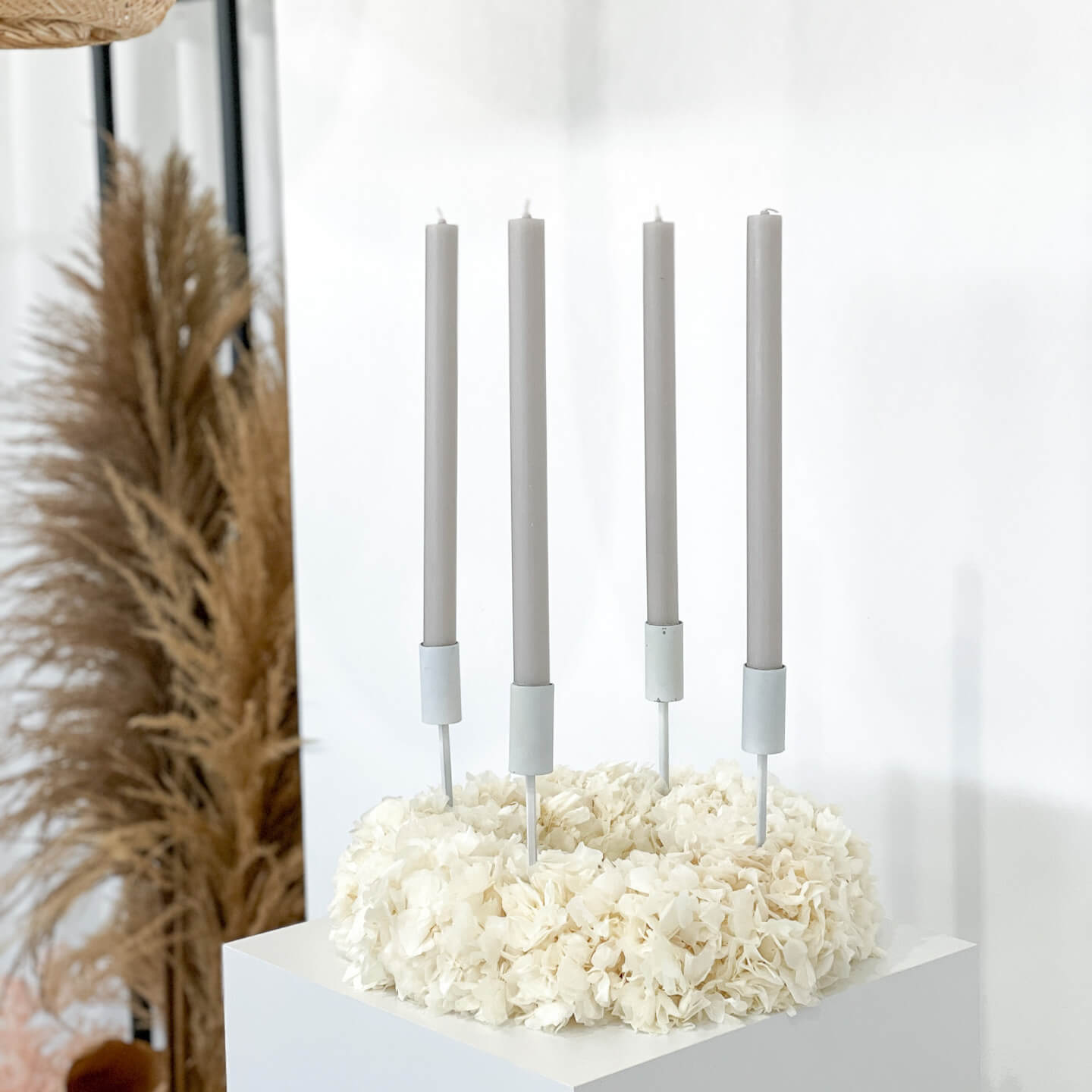 Trockenblumenkranz Hortensie | weiß | 35 cm | Hochwertige Hortensien - Kränze